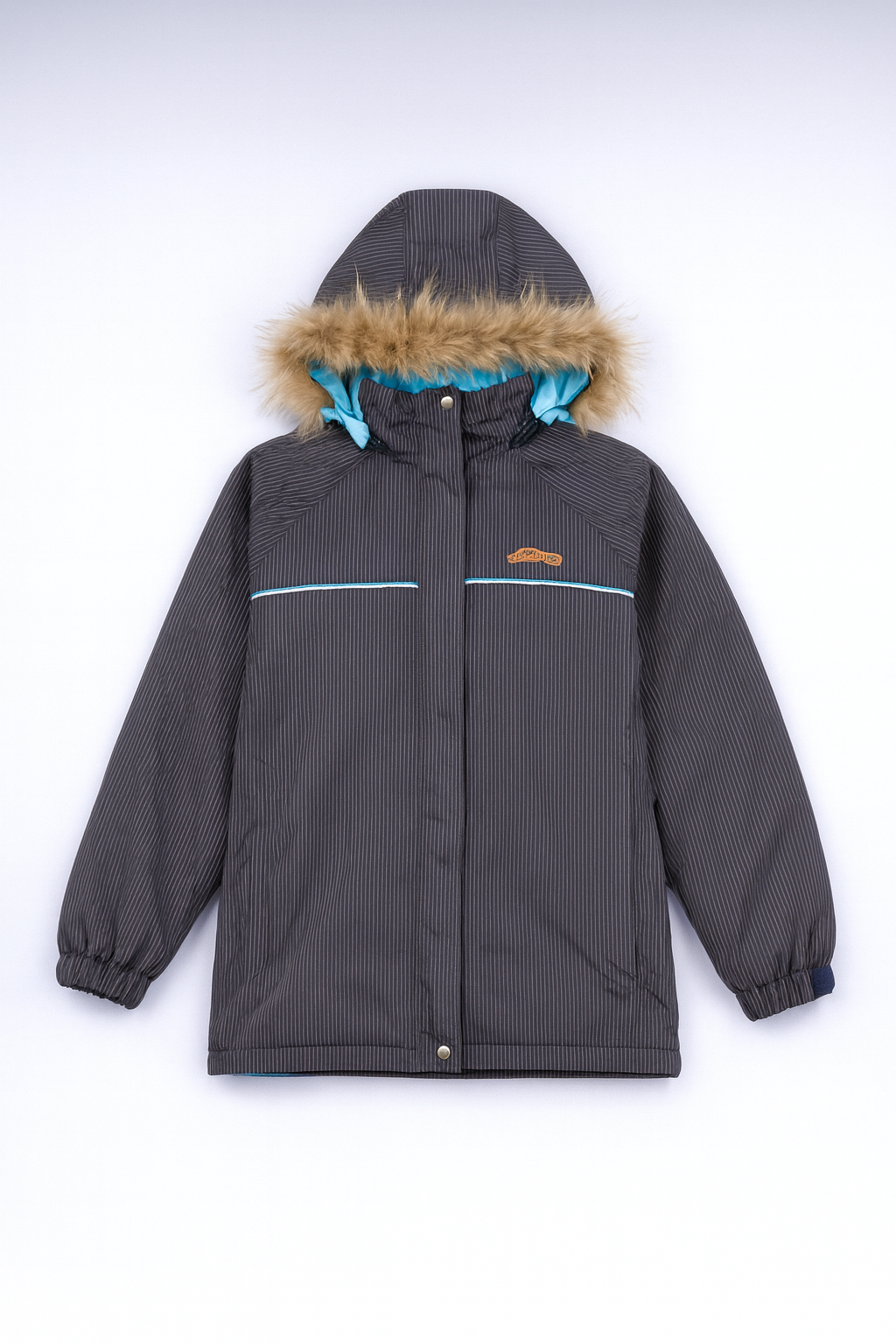 MISH PHENIX - Dark Gray Winter Jacket with Faux Fur Hood