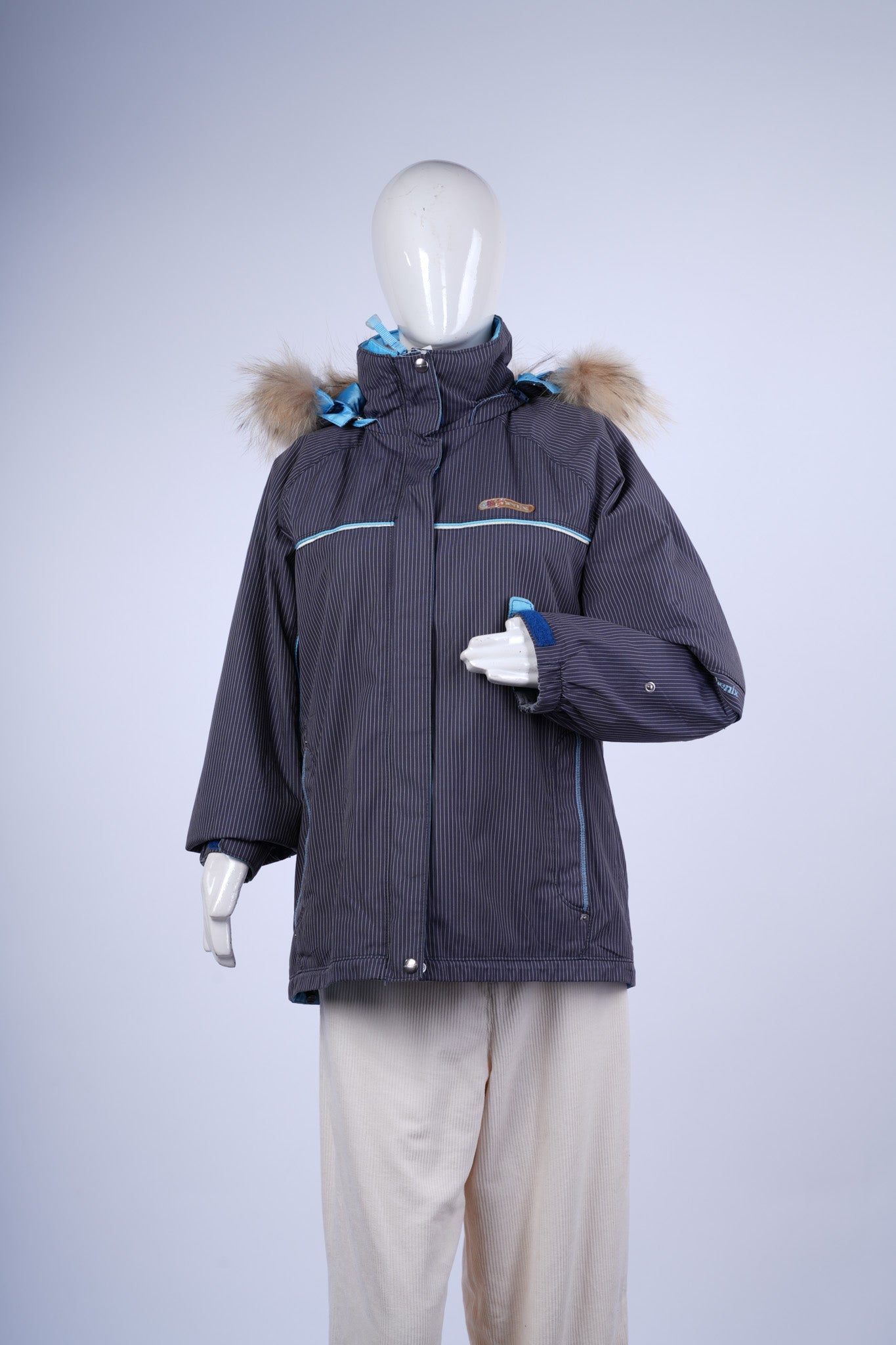 MISH PHENIX - Dark Gray Winter Jacket with Faux Fur Hood