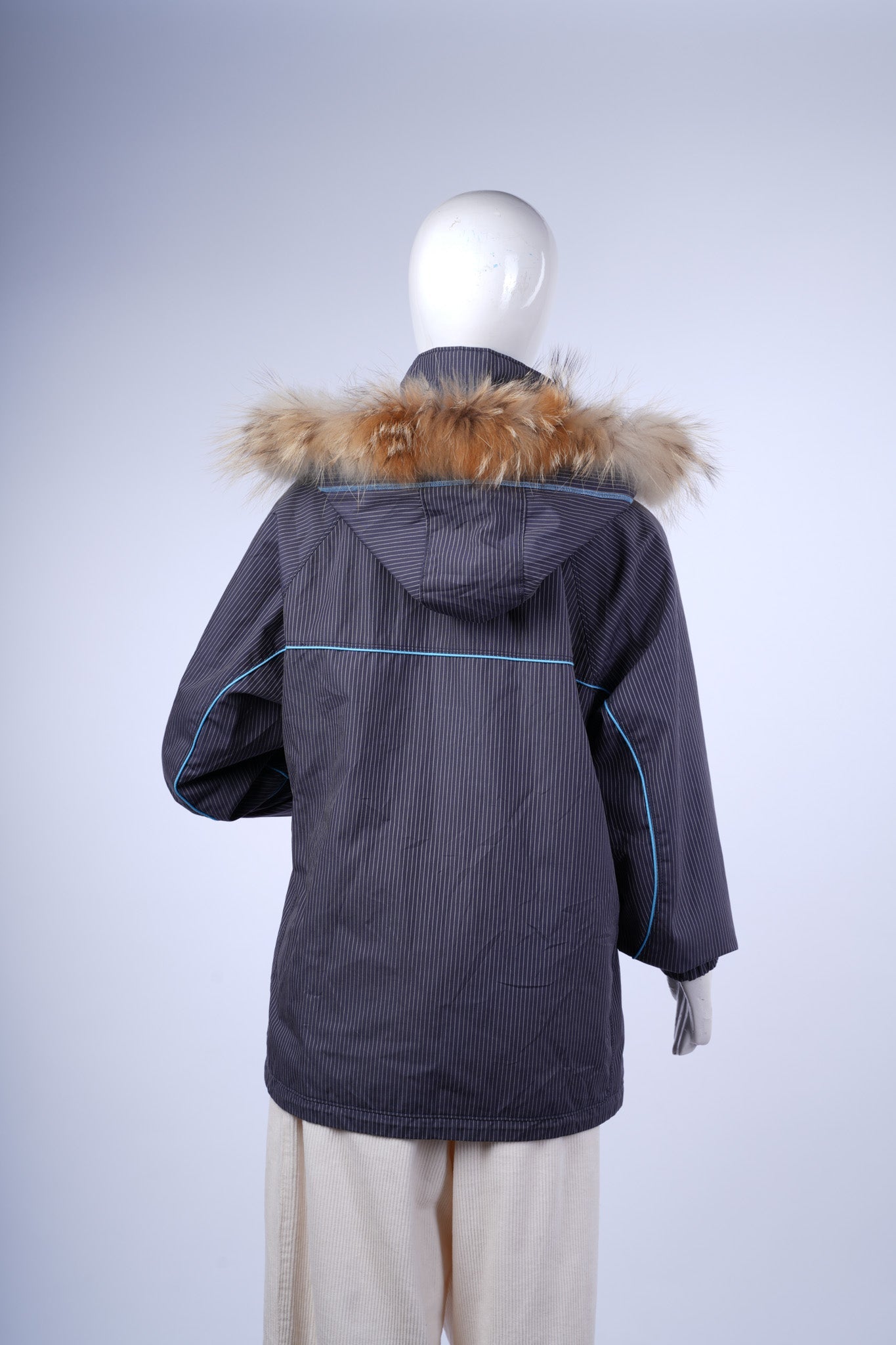 MISH PHENIX - Dark Gray Winter Jacket with Faux Fur Hood