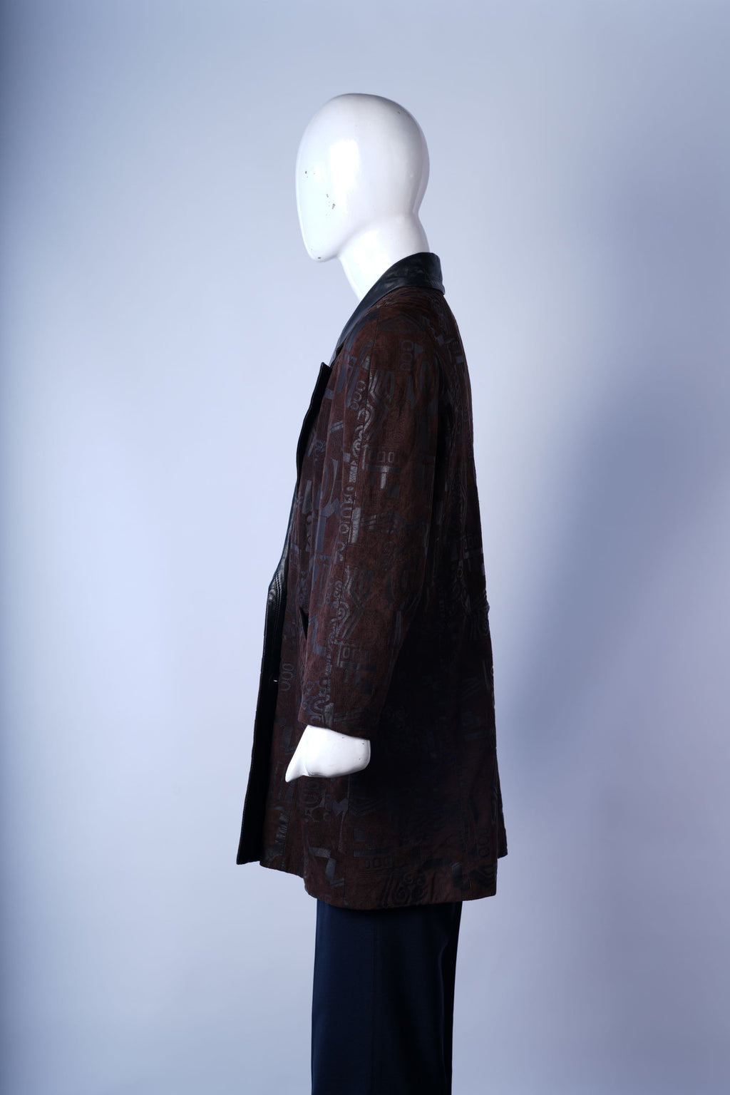 Stylish A-line black leather jacket with sleek design for multiple outfit combinations.