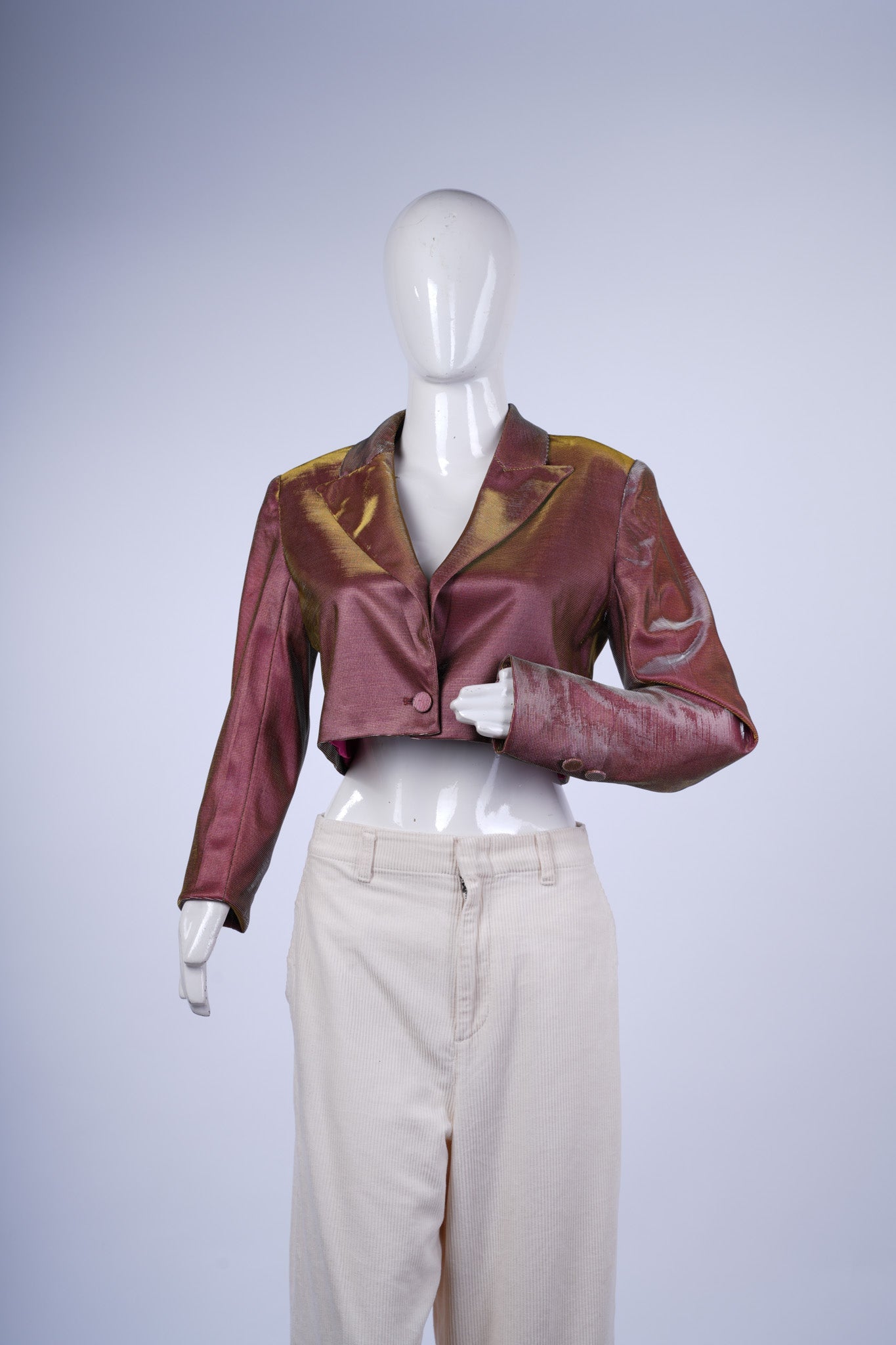 GINZA - Rose Gold Cropped Blazer with Single Button