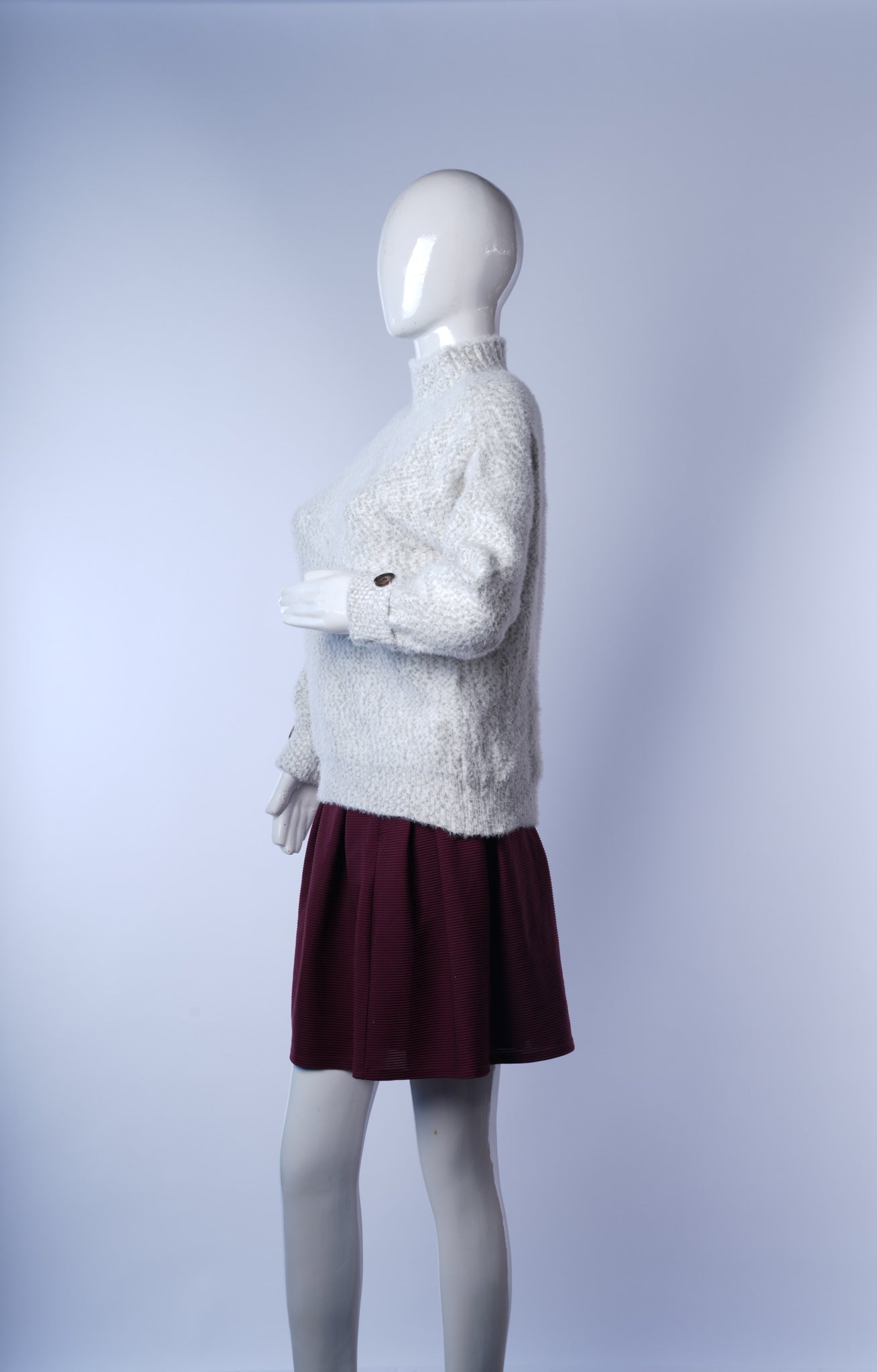 Soft off-white women's pullover sweater for casual wear