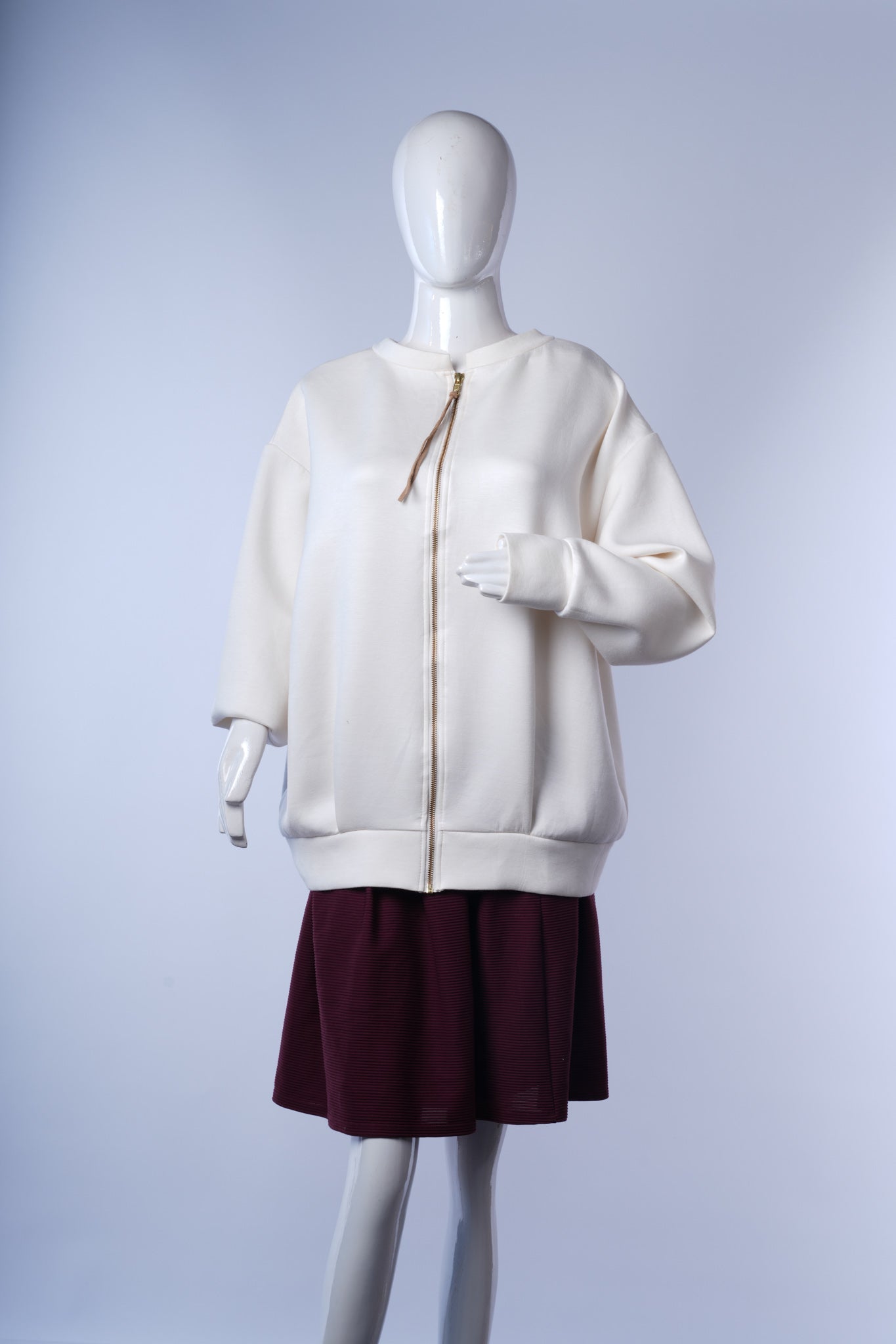 women's soft white jacket ideal for casual layering and comfortable wear.