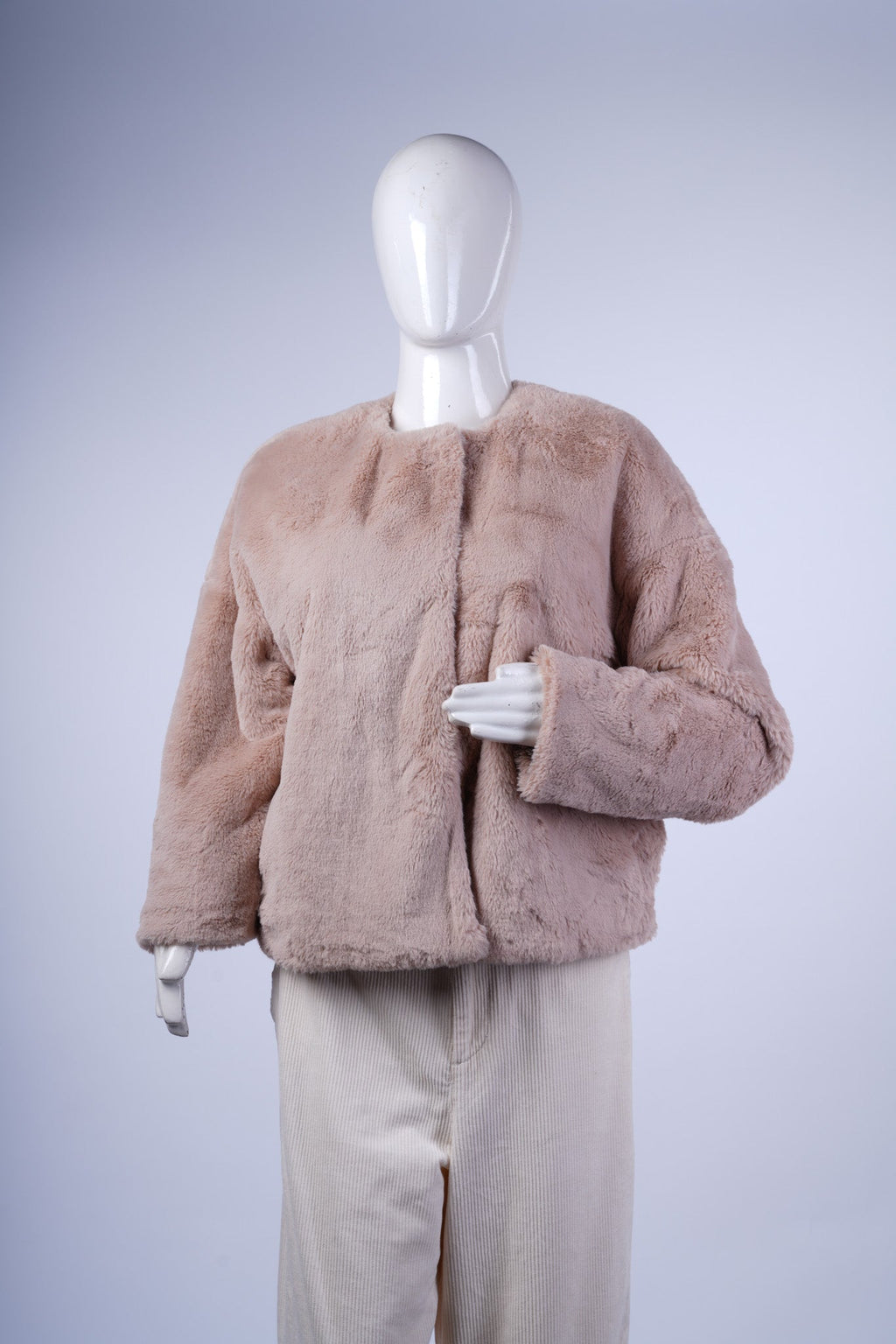 RAY CASSIN - Light Brown Faux Fur Jacket