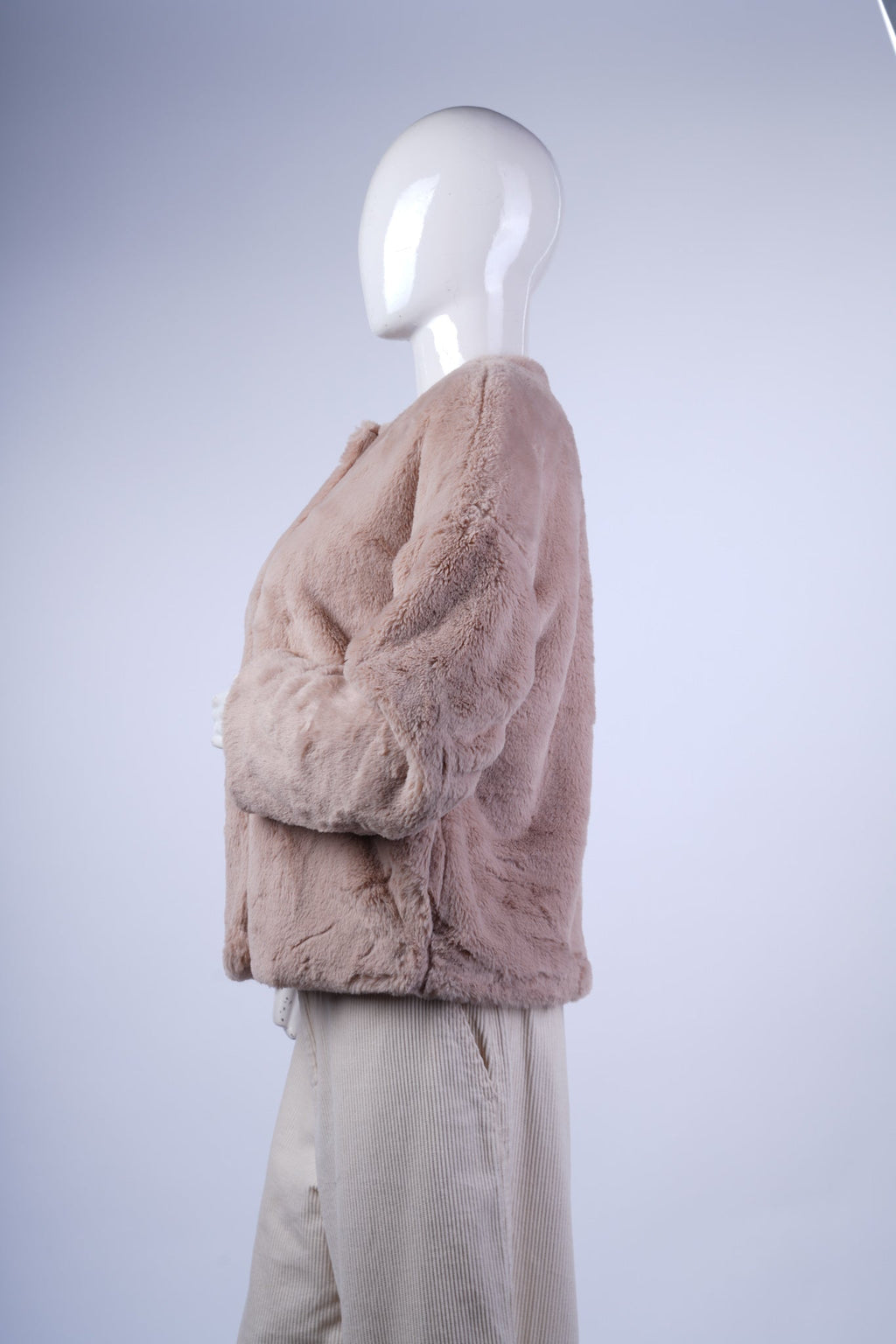 RAY CASSIN - Light Brown Faux Fur Jacket