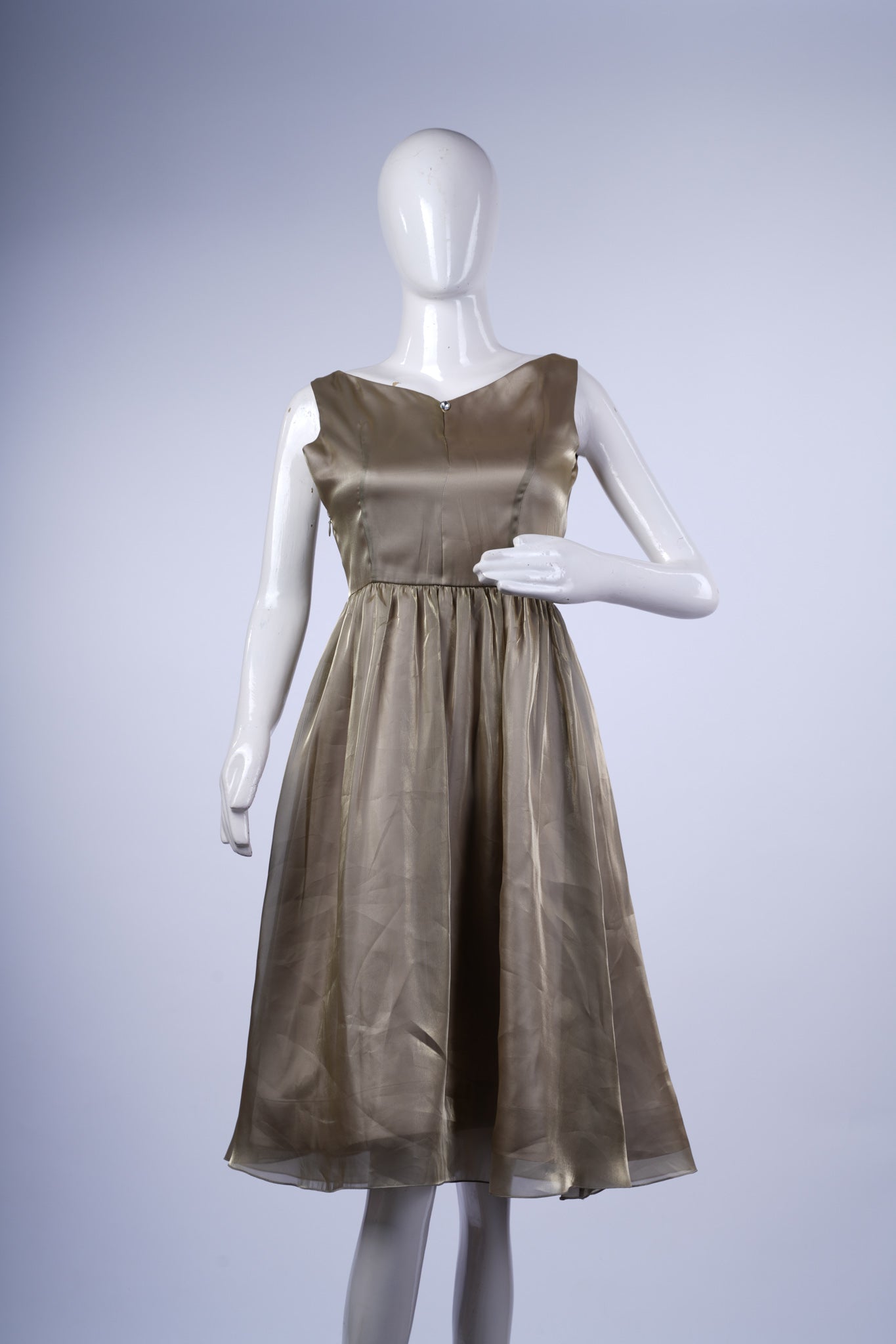 Gold Shimmer Fit & Flare Dress