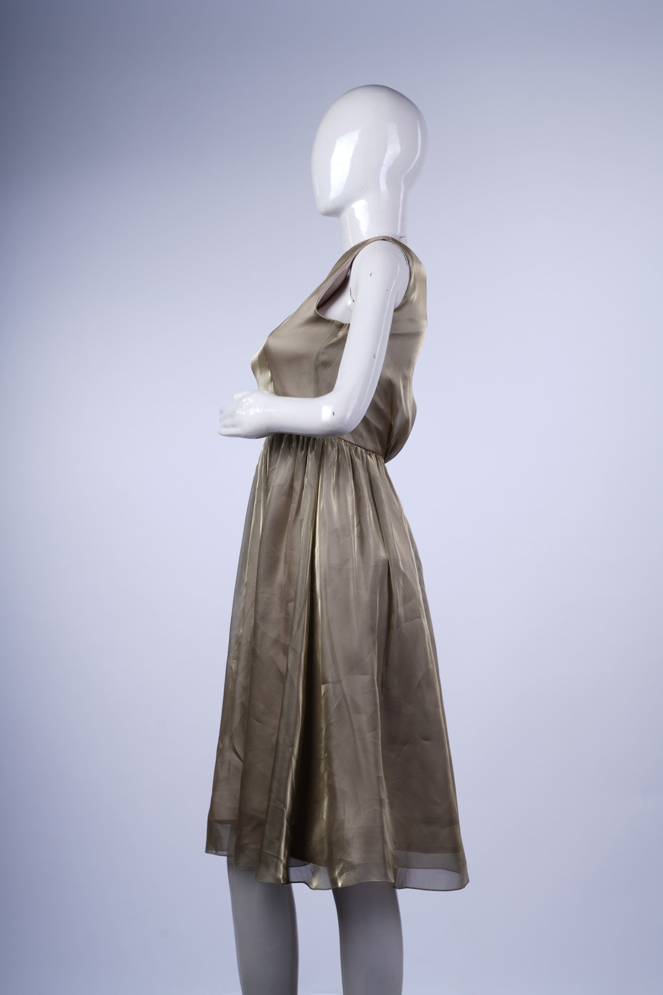 Gold Shimmer Fit & Flare Dress