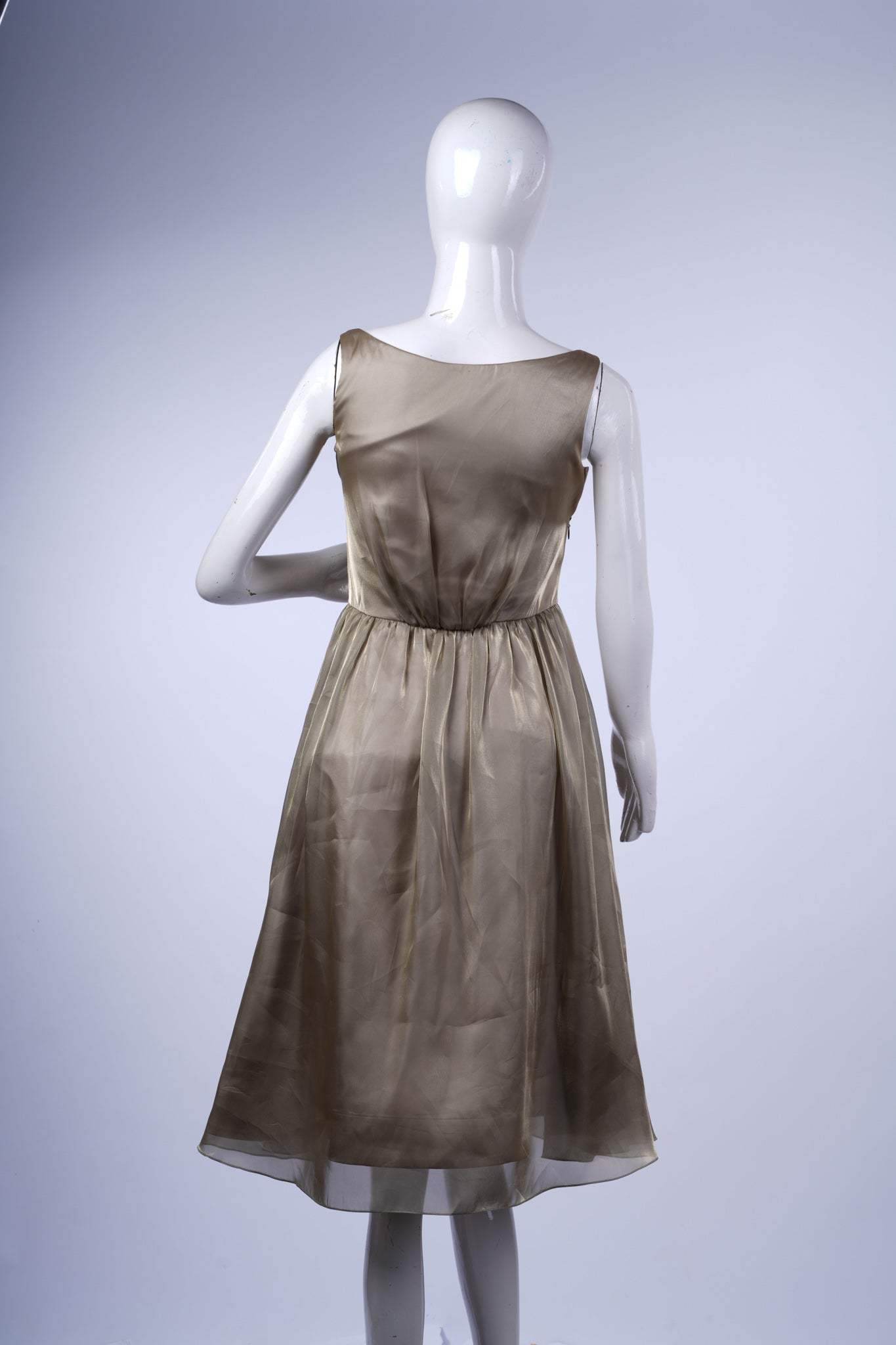 Gold Shimmer Fit & Flare Dress