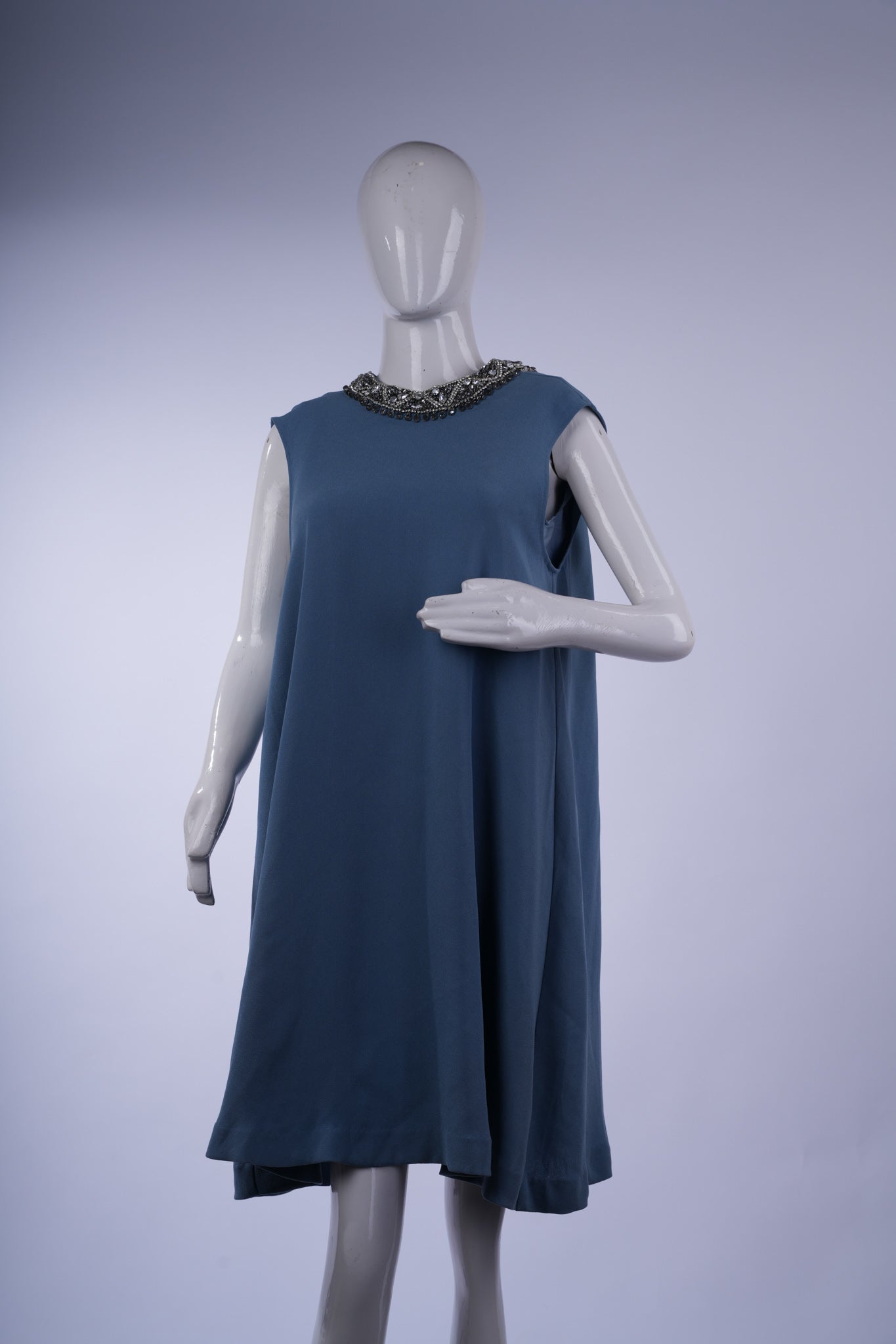 DIAGRAM - Sleeveless Blue Embellished Dress