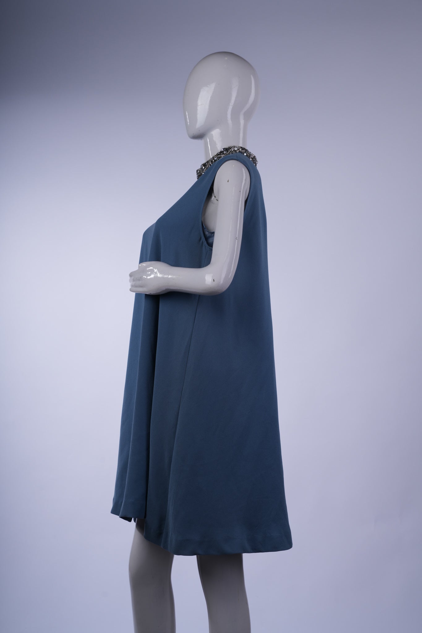 DIAGRAM - Sleeveless Blue Embellished Dress