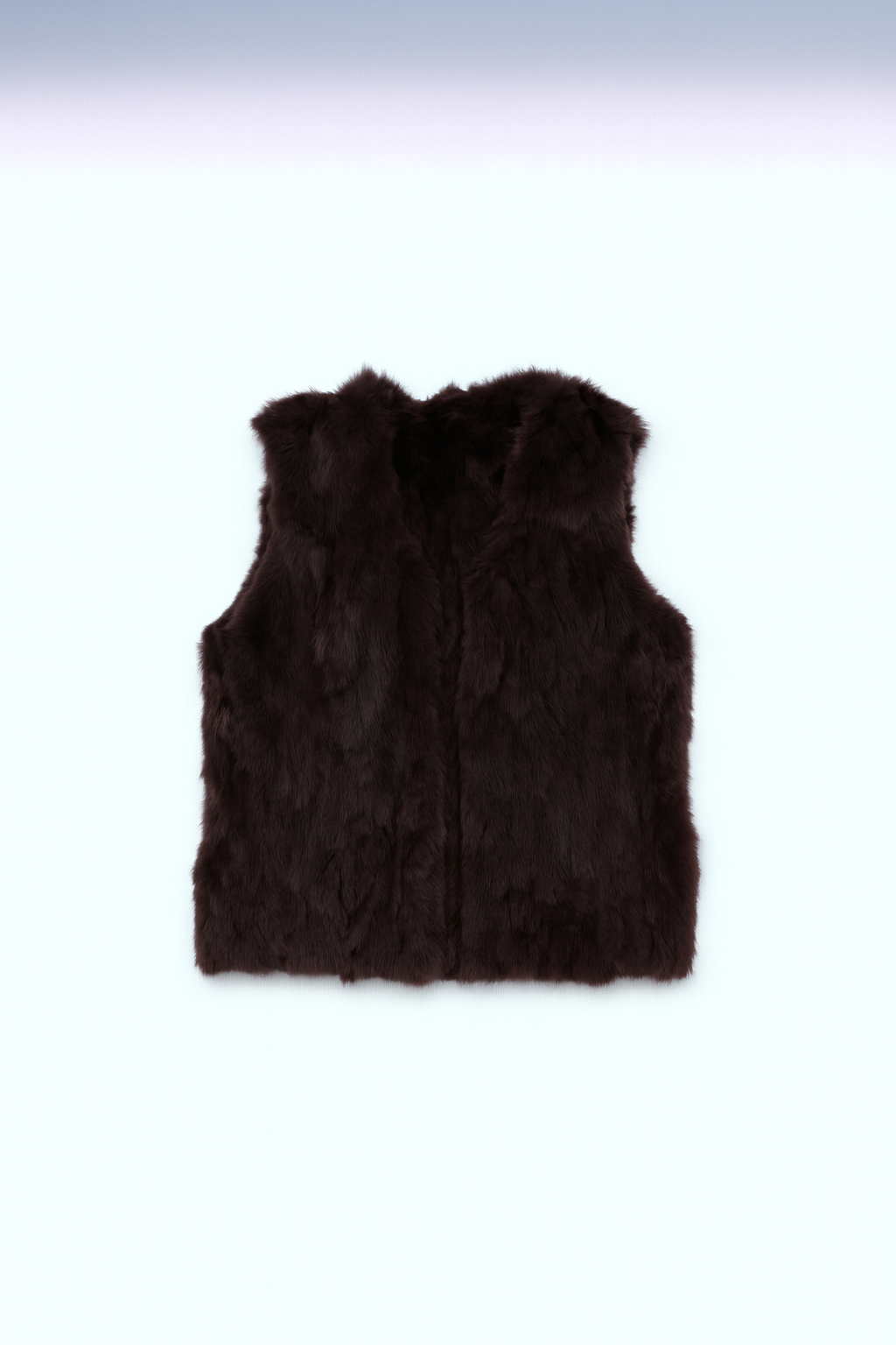 CALTURE MEDIUM - Dark Brown Sleeveless Fur Vest Jacket