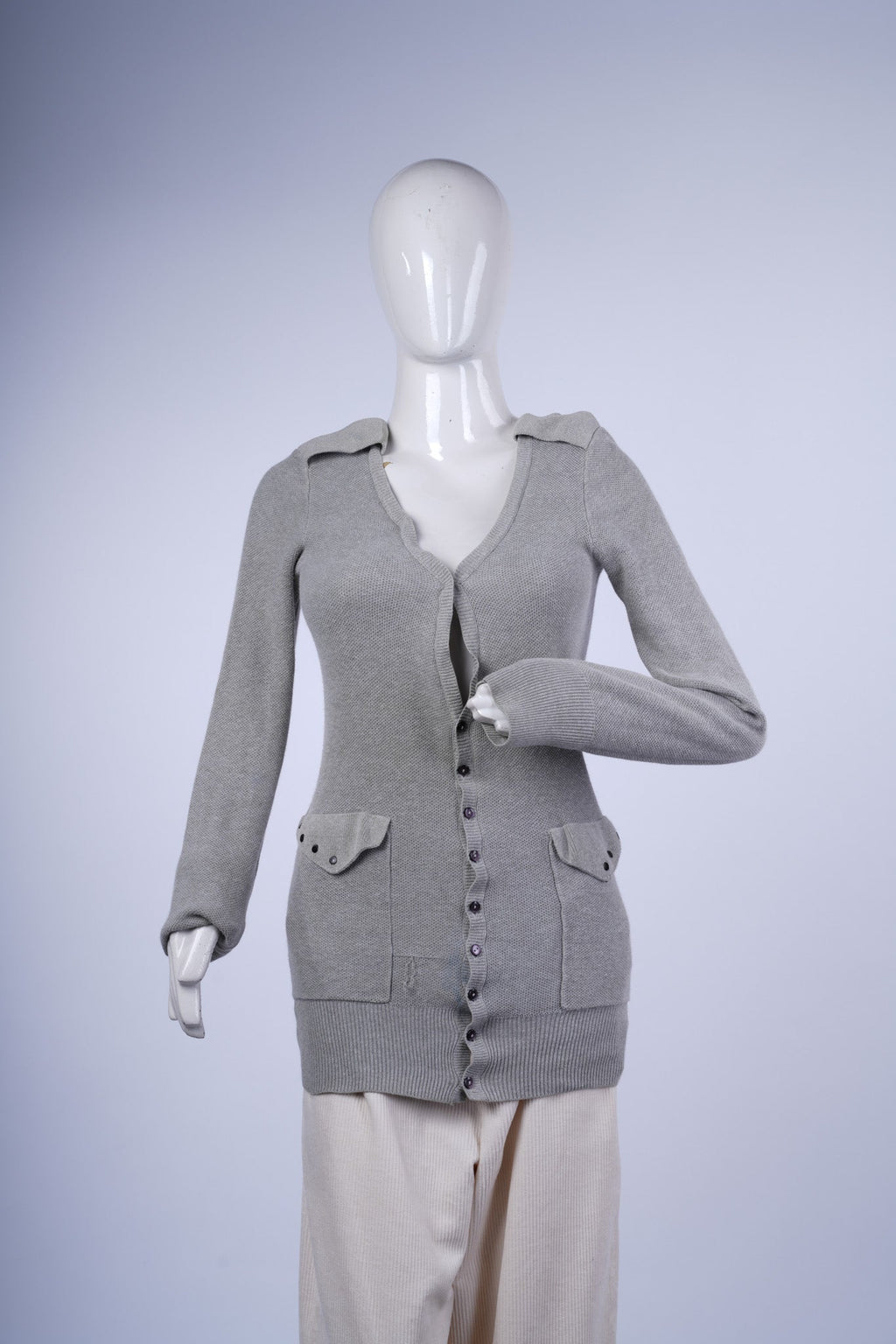 DIESEL - Light Grey V-Neck Cardigan