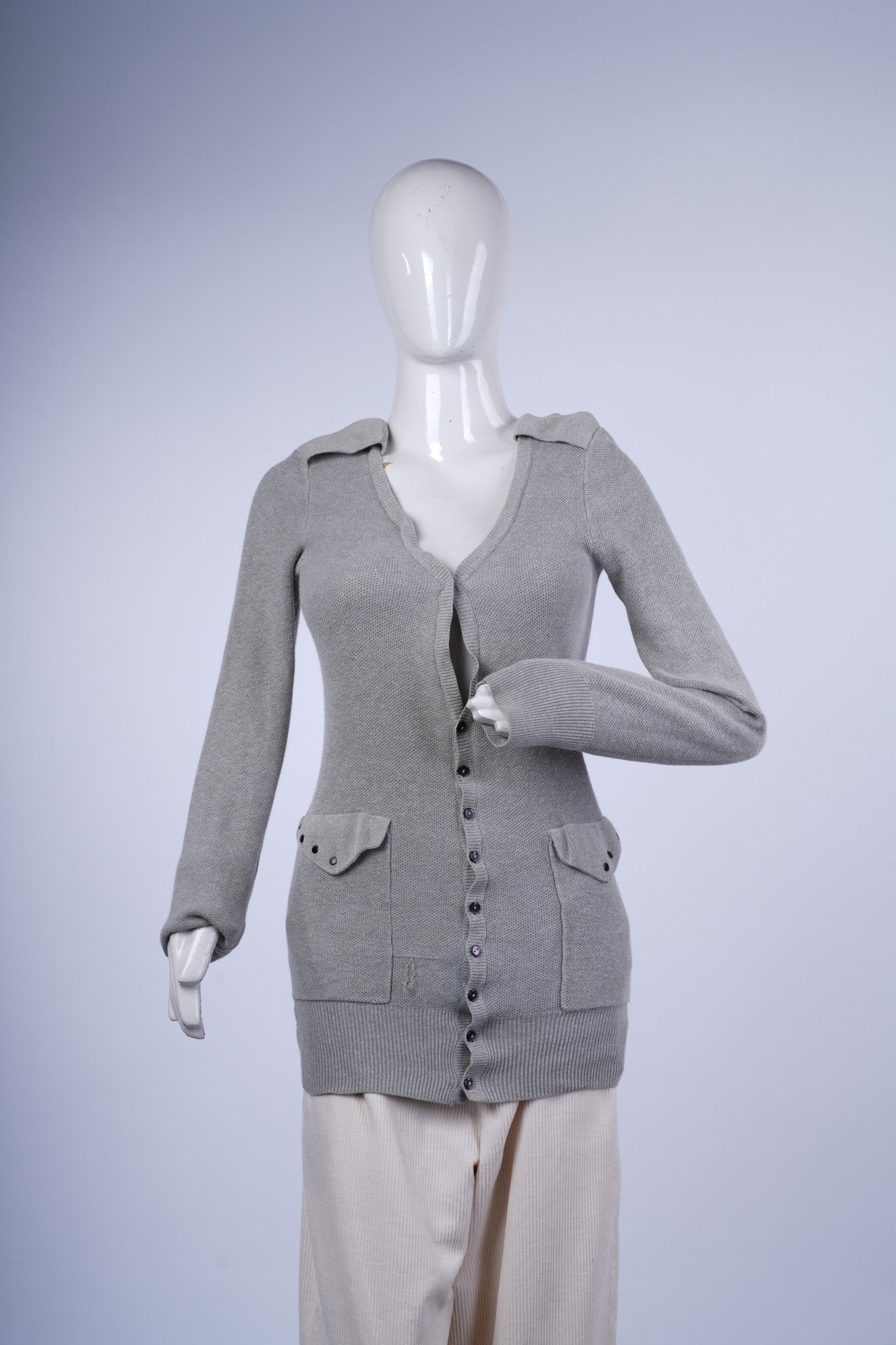 DIESEL - Light Grey V-Neck Cardigan