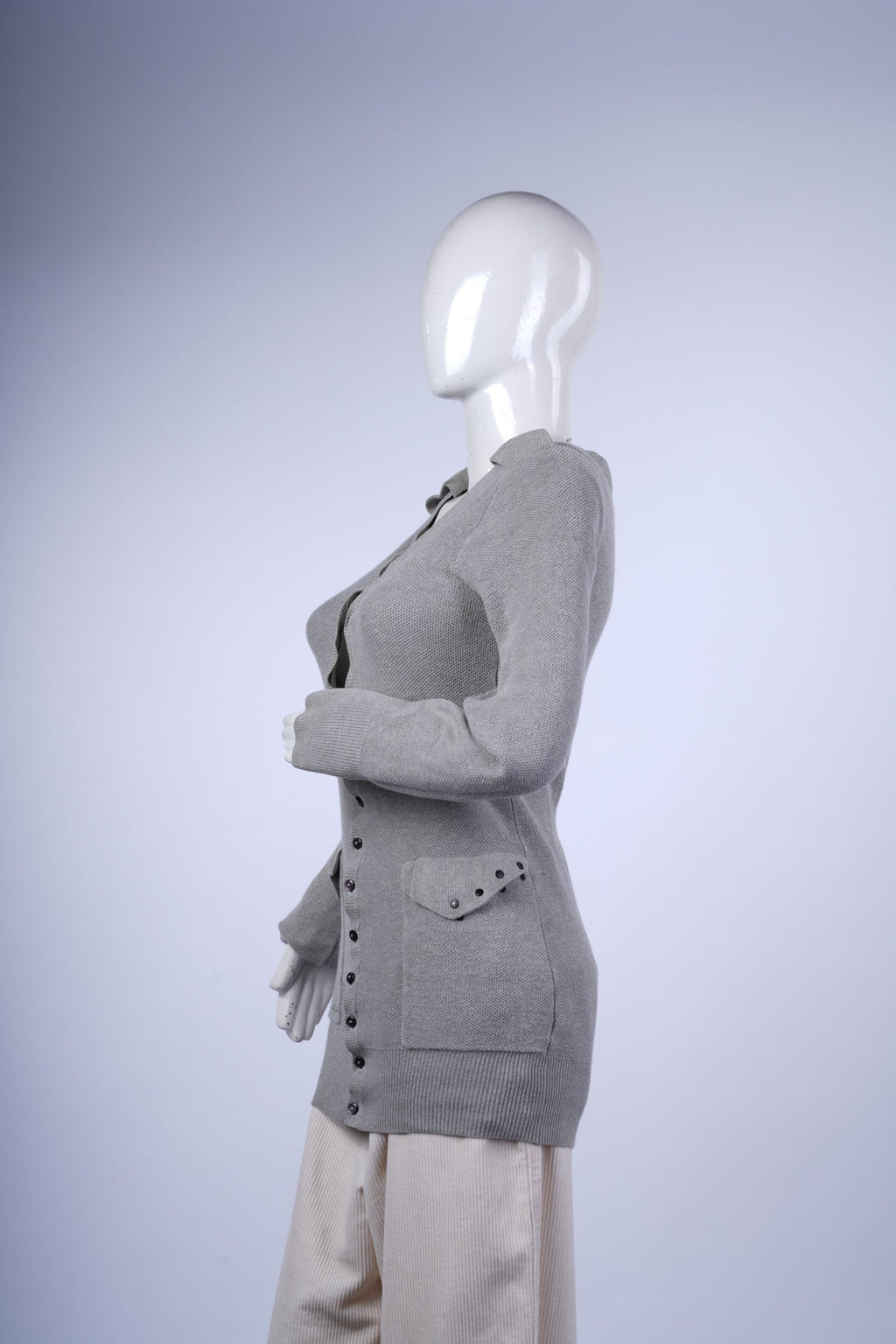 DIESEL - Light Grey V-Neck Cardigan