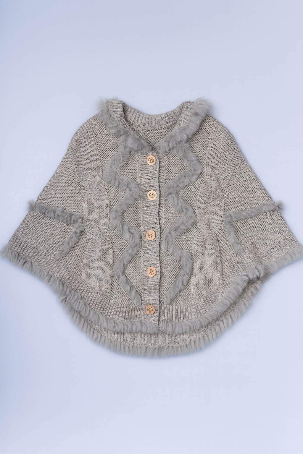 ANGE - Cable-Knit Poncho