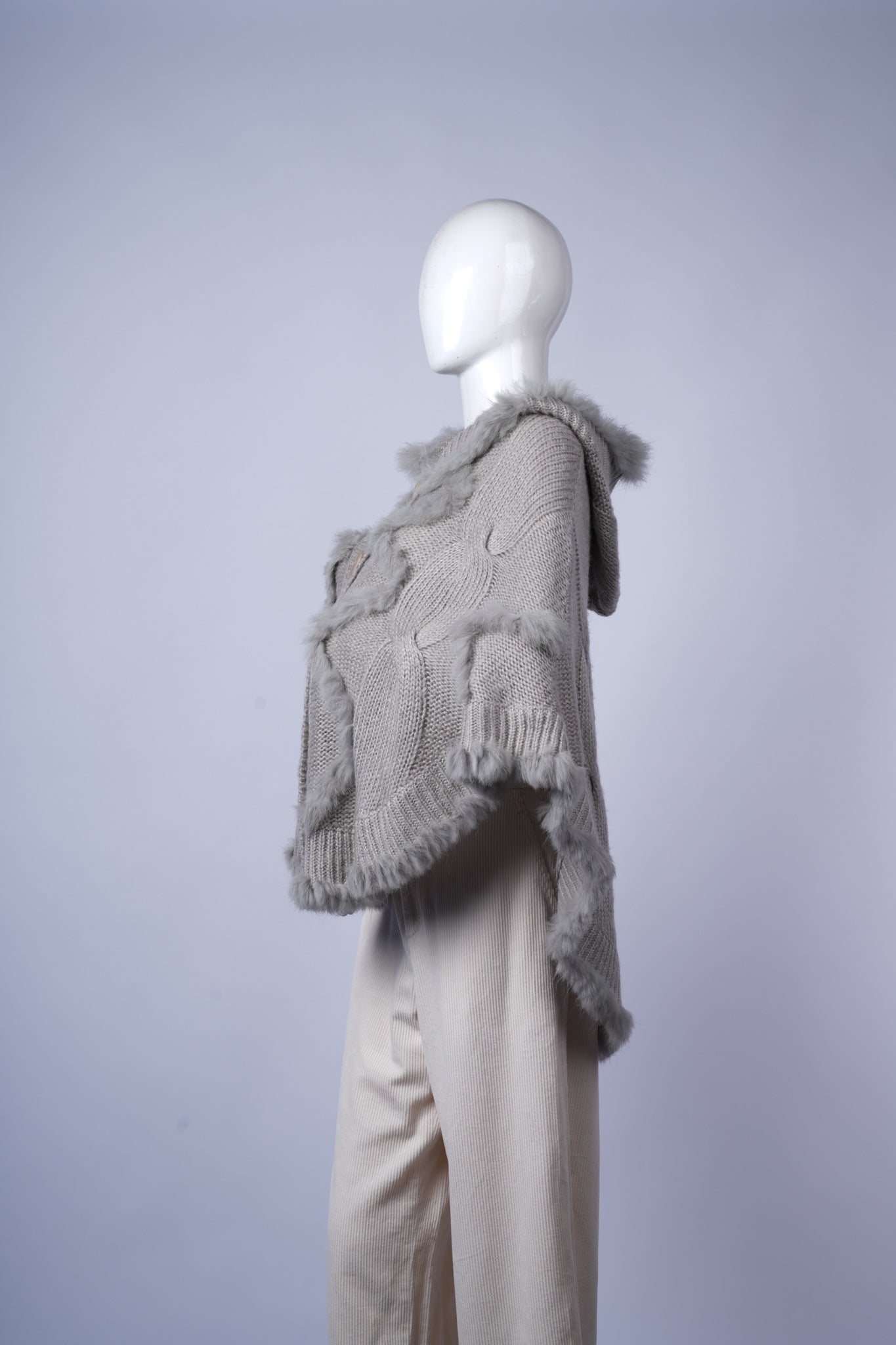 ANGE - Cable-Knit Poncho