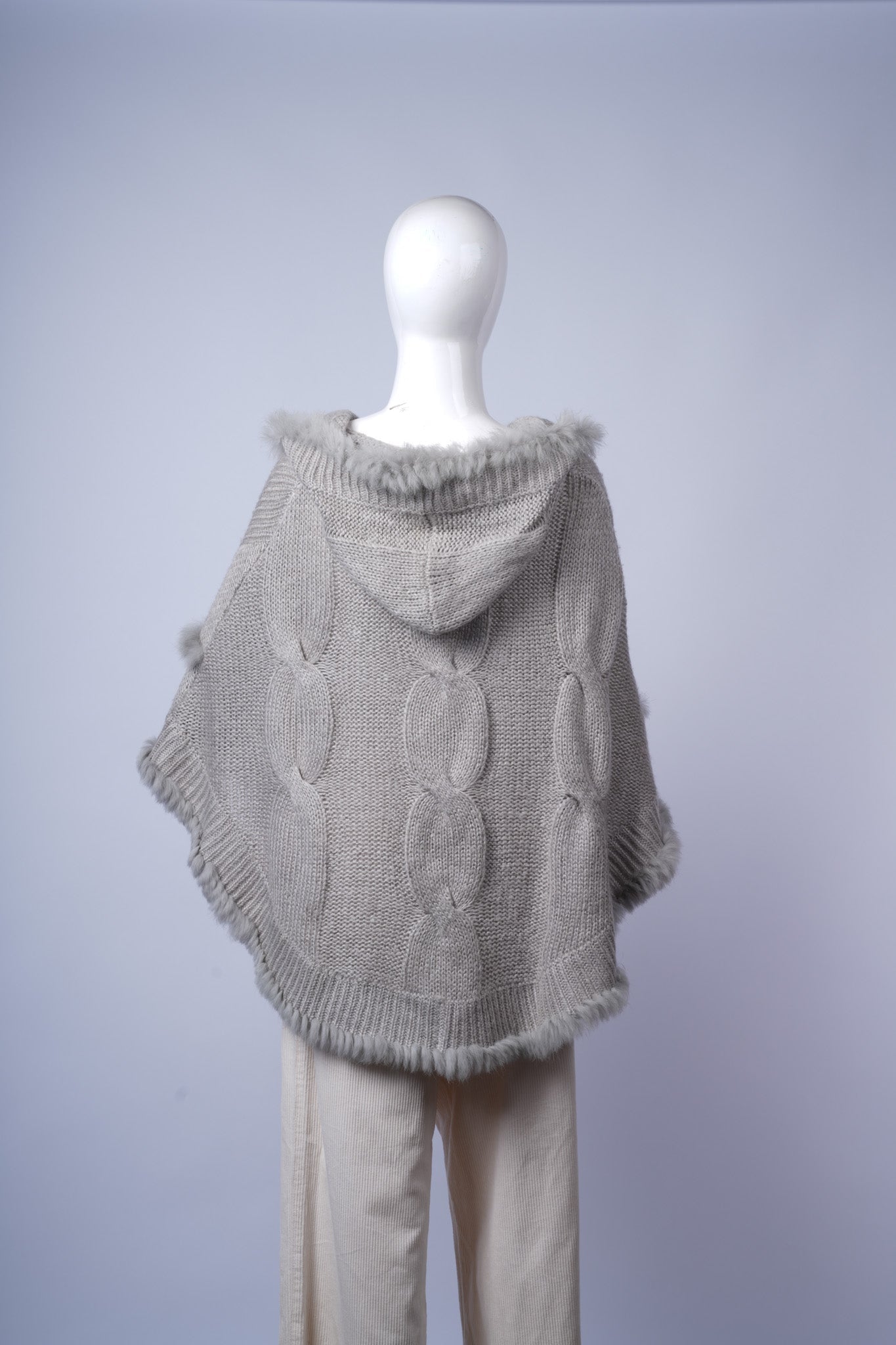 ANGE - Cable-Knit Poncho