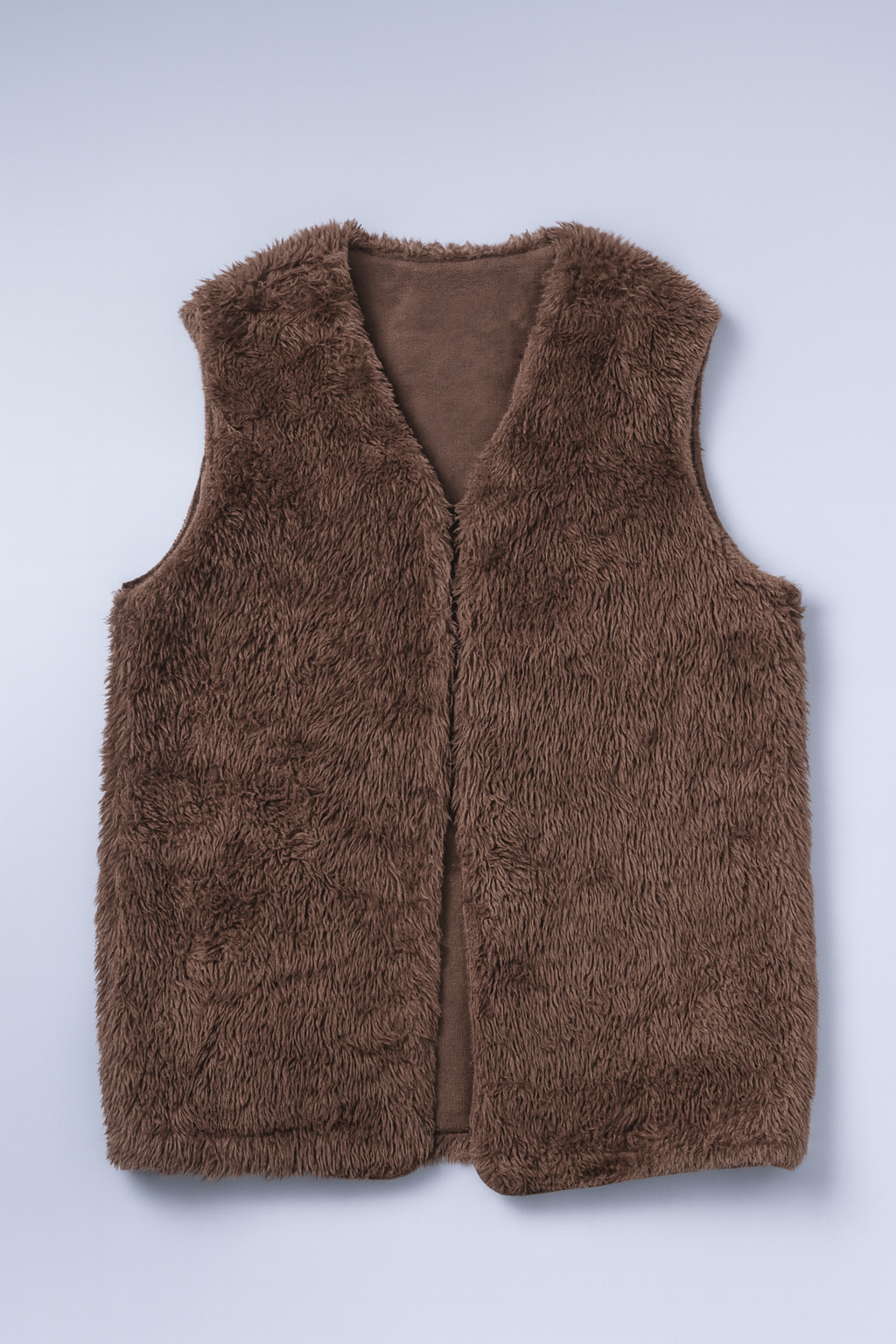 MONO-MART  Oversized Faux Fur Vest