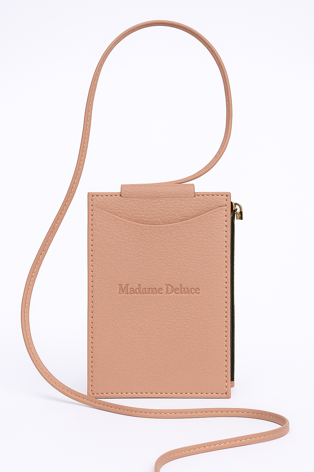 Madame Delluc Light Pink Faux Leather Logo Pouch