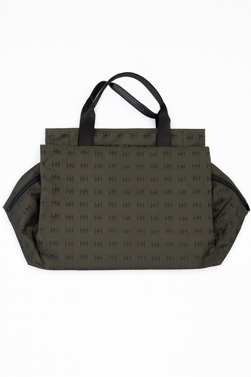 MH Grey Monogram Coated Fabric Tote Bag