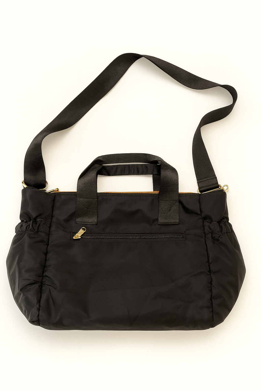 Dreskip Black Quilted Puffer Nylon Tote Bag