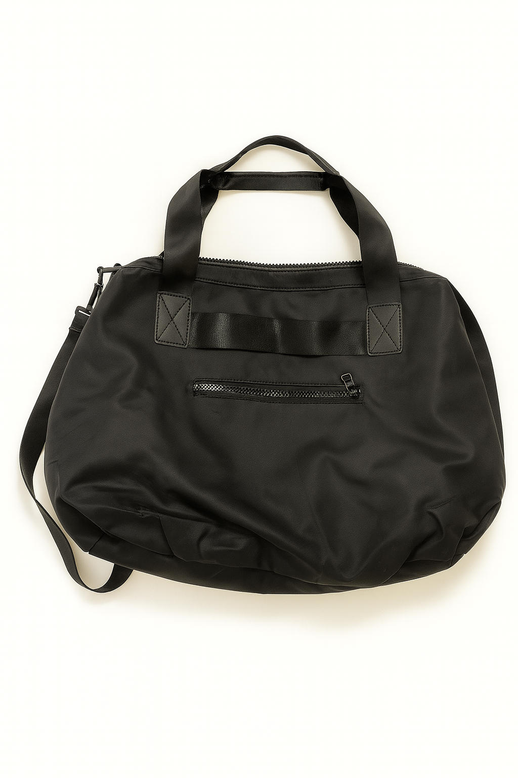 Taimei Black Nylon Weekender Duffel Bag