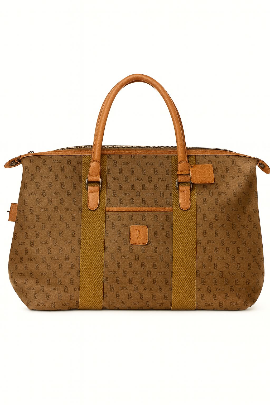 Vintage-Style Gucci Beige Monogram Tote/Duffel