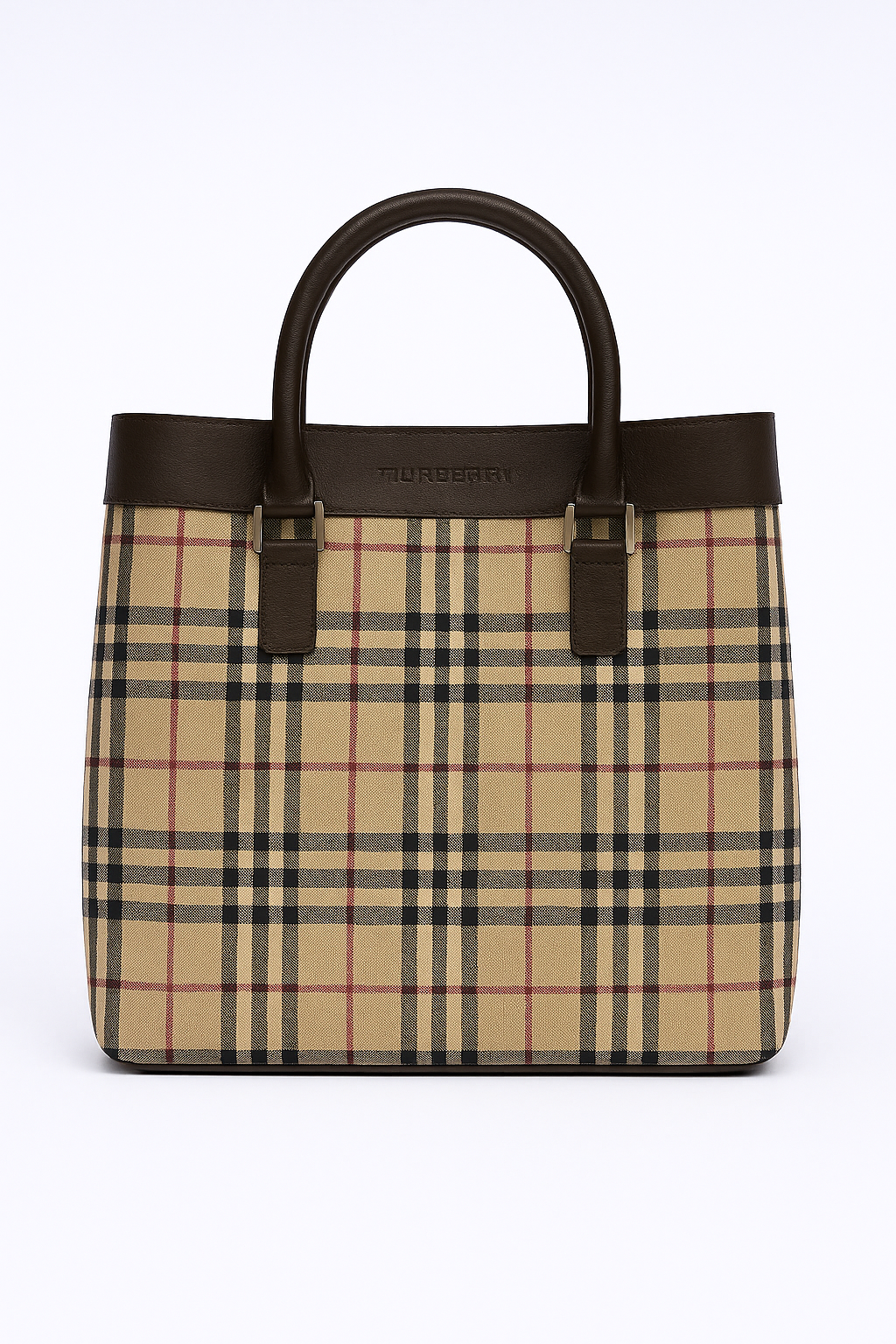 Burberry Nova Check Beige Plaid Tote