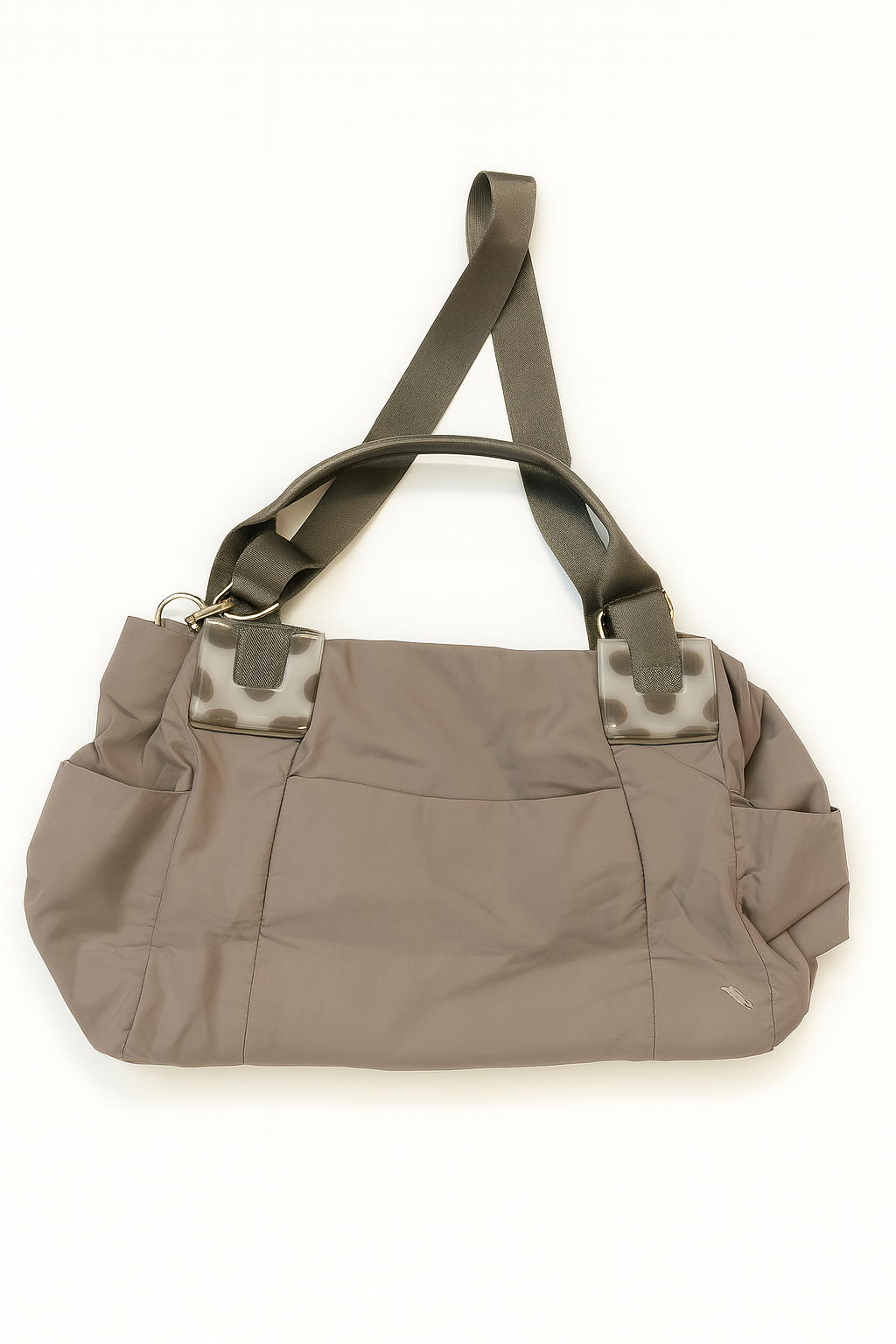 Ear Papillonner Light Grey Quilted Puffy Nylon Bag for Women