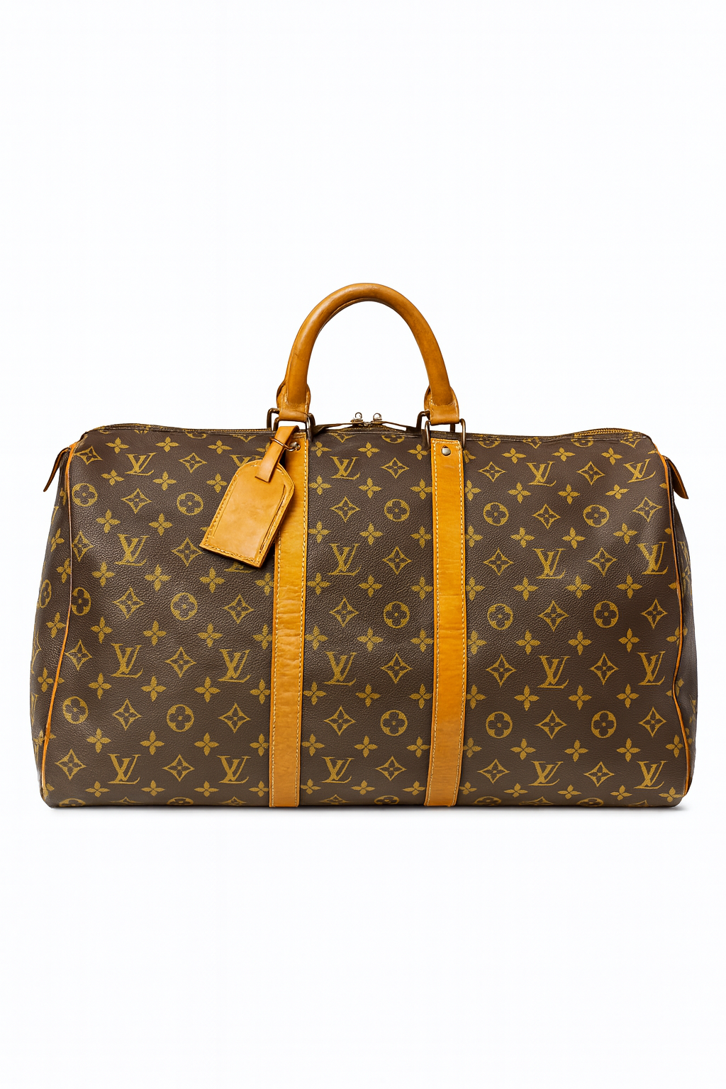 Louis Vuitton Keepall Monogram canvas travel bag with Vachetta leather trim for men