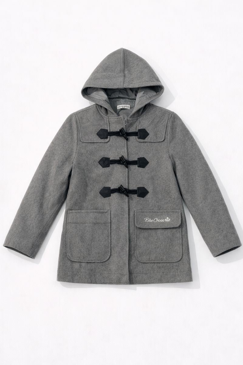 Hooded children? duffle coat with toggle closure and patch pockets