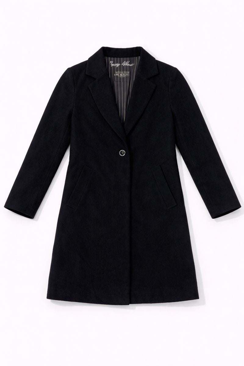 Women? single-breasted tailored coatigan with lapels and button fastening