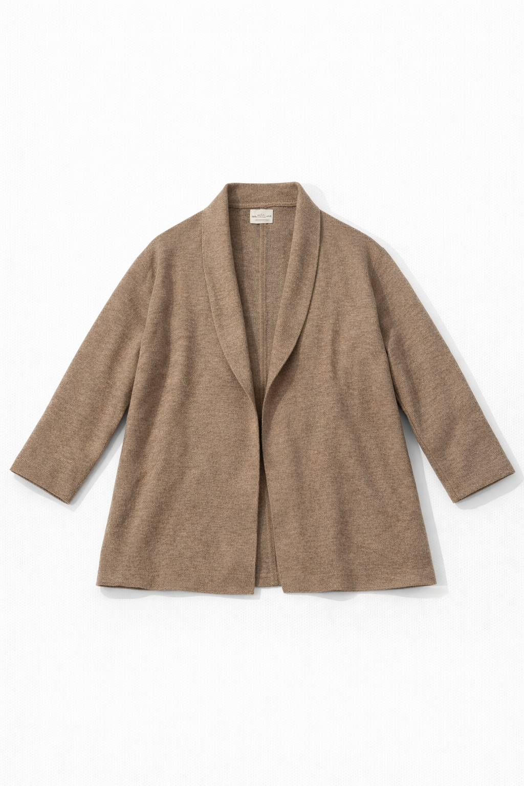 Boiled wool open-front jacket with patch pockets