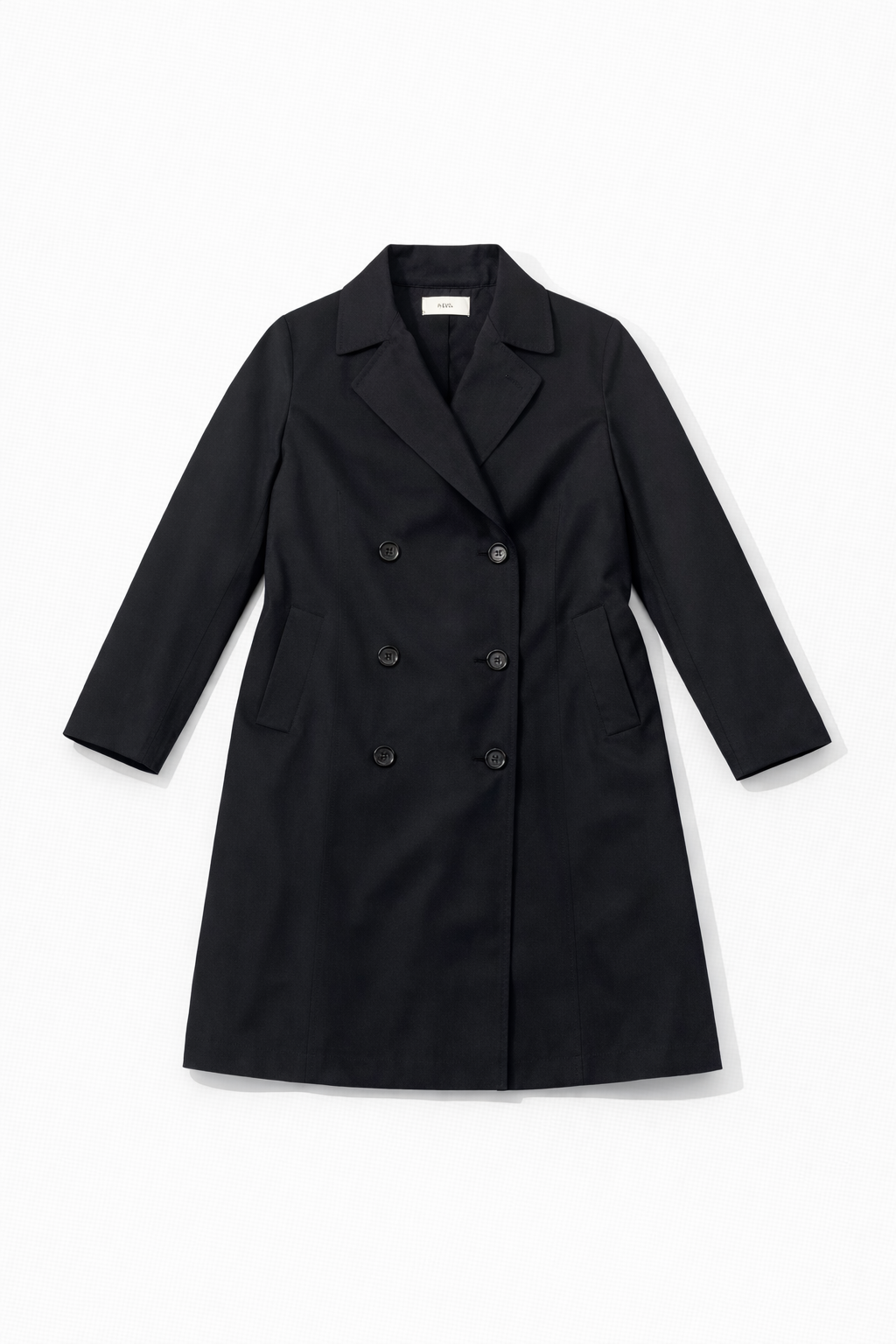 Double-breasted wool-blend overcoat with tailored collar