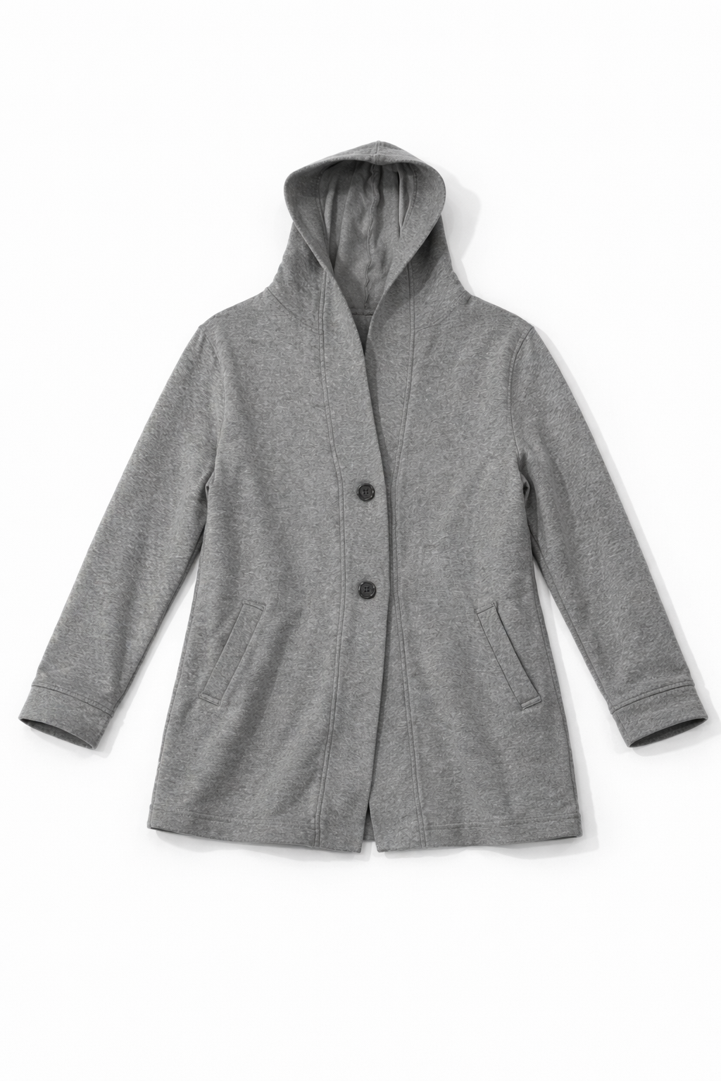 Double-face wool cashmere blend hooded coat with relaxed oversized fit