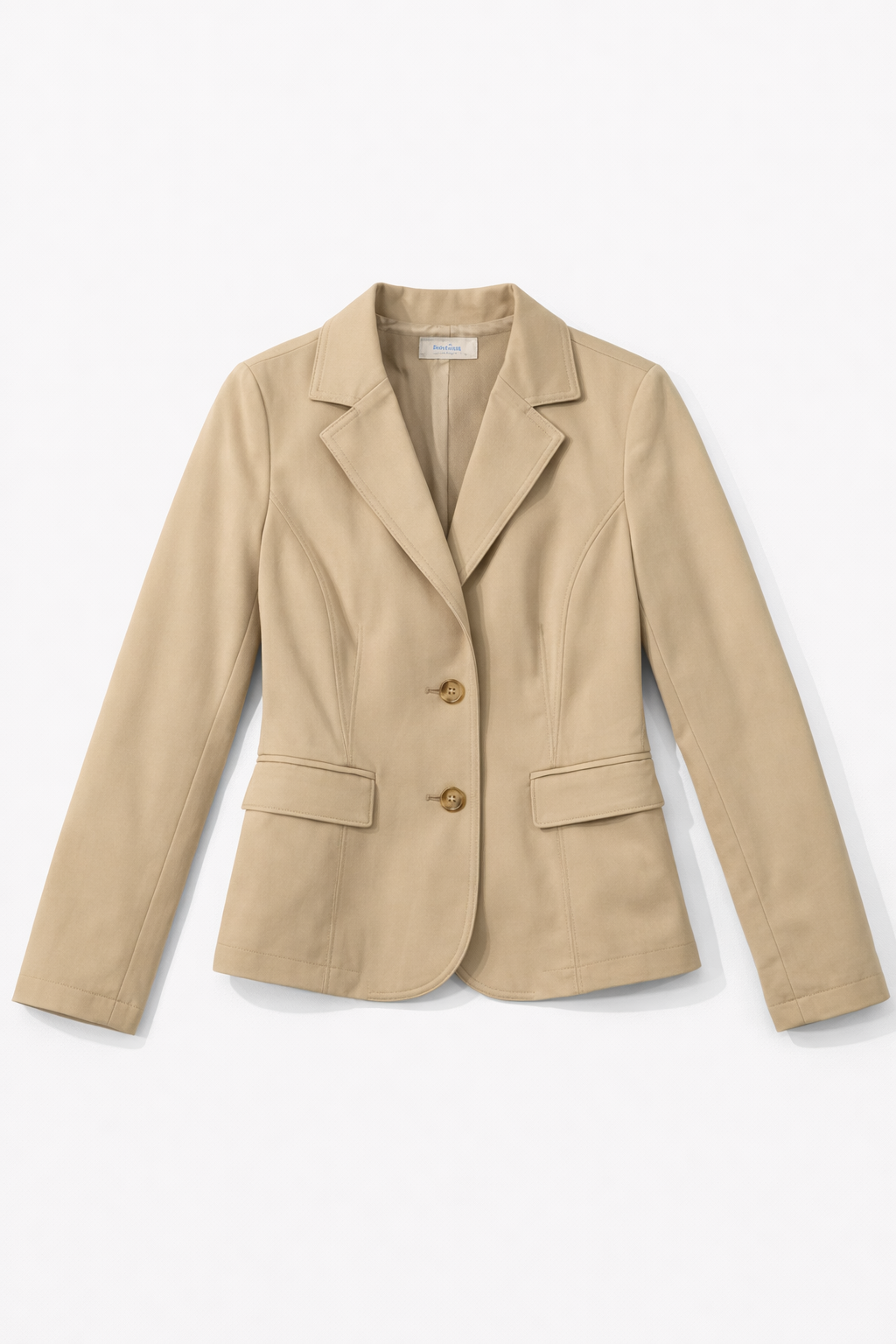 Cream tailored blazer with two-button closure