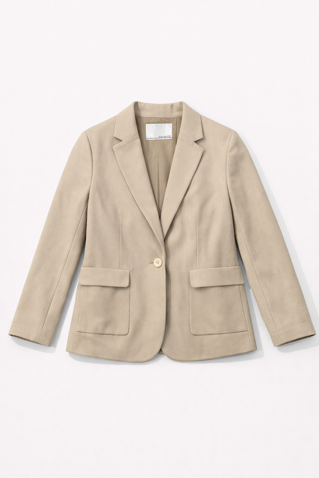 Neutral straight-fit blazer with flap pockets