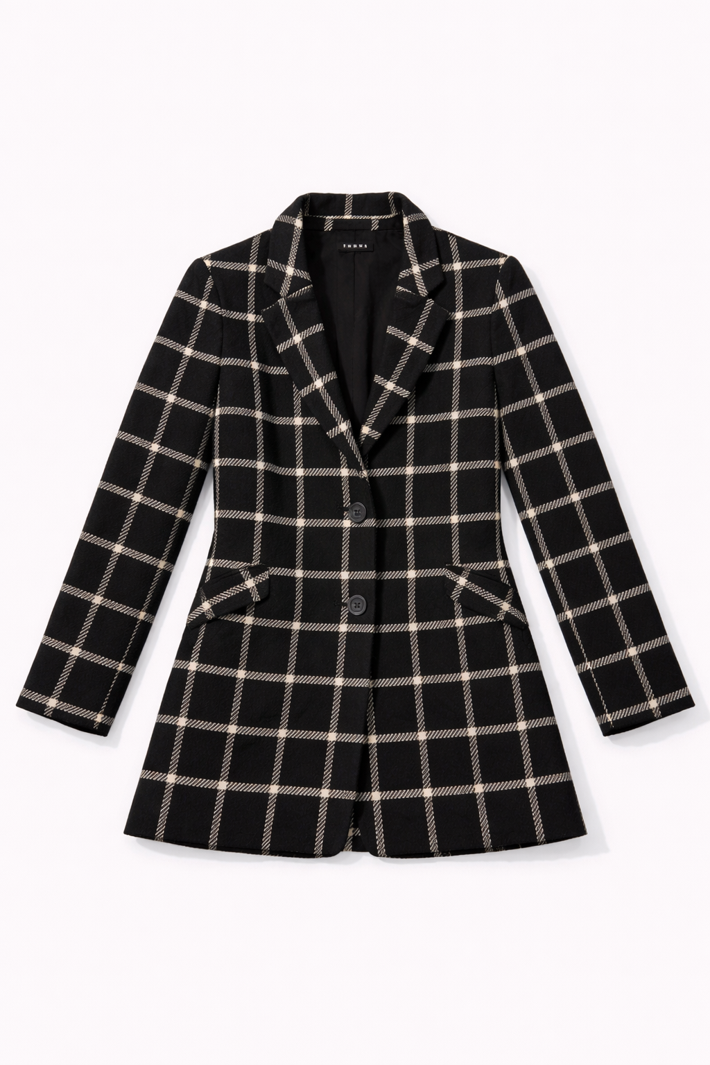 Black and white check tailored blazer