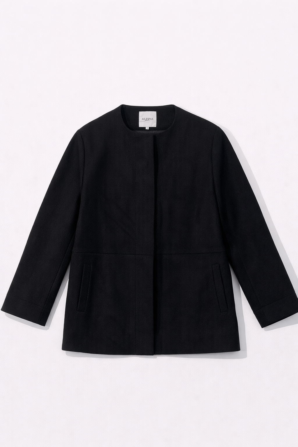 Dark suede round-neck jacket