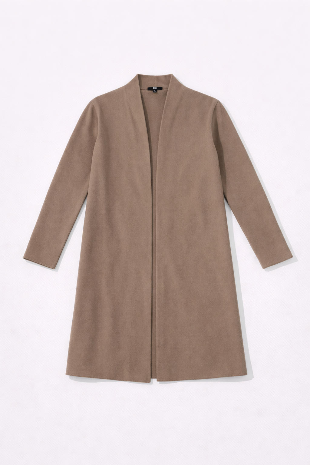 Grey wool blend open-front coatigan
