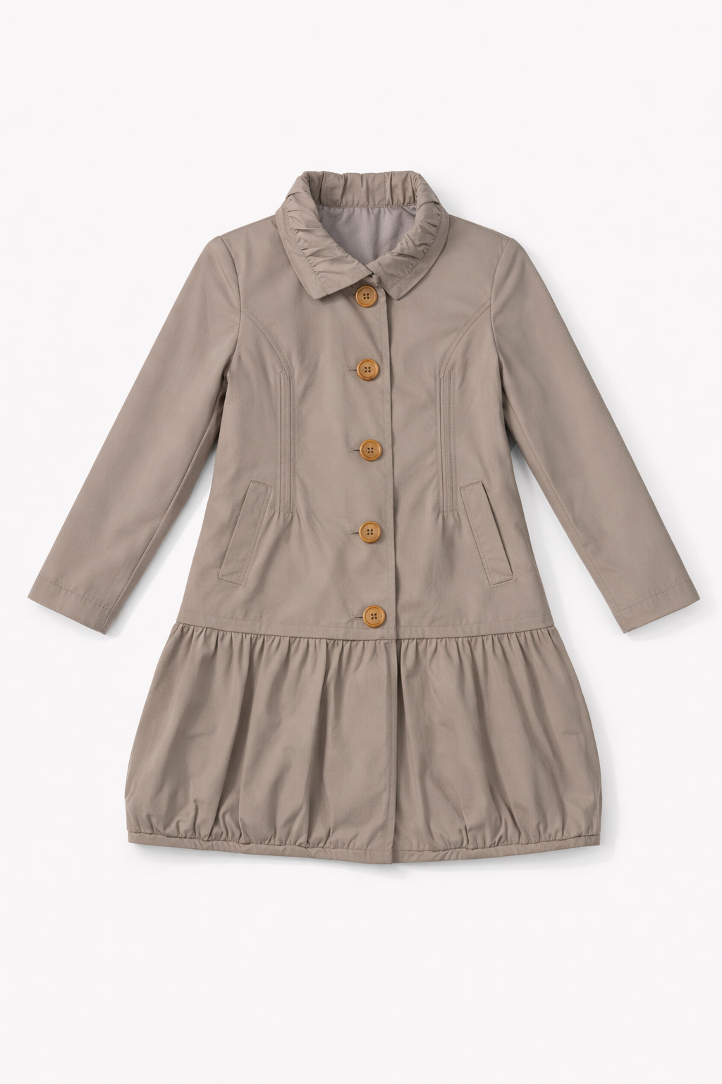 Black trench coat with ribbon detail