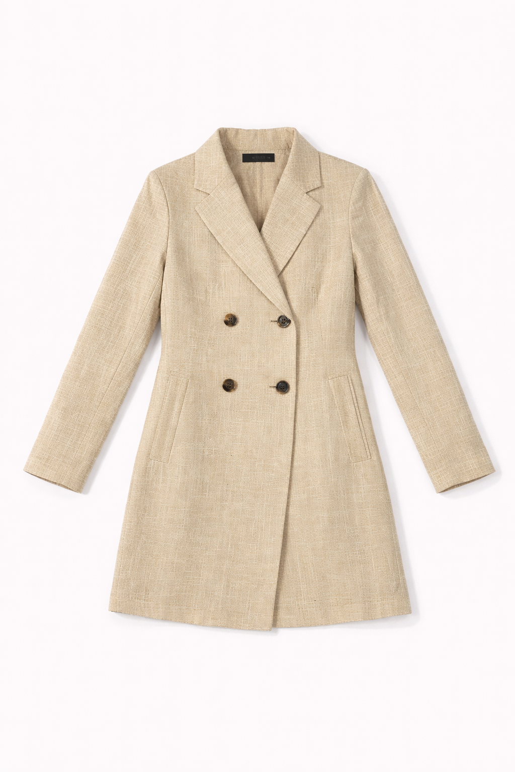 Double-breasted wool tailored coat