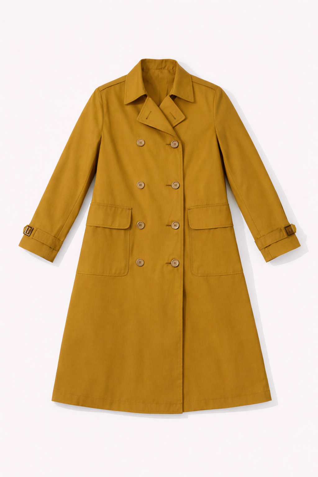Tan oversized long trench coat