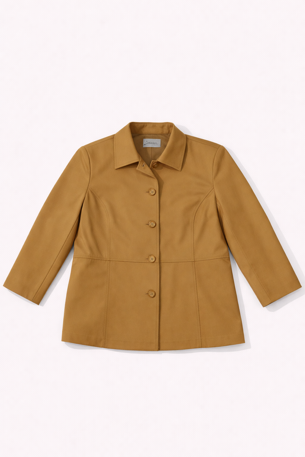 Mustard structured cropped blazer with buttons