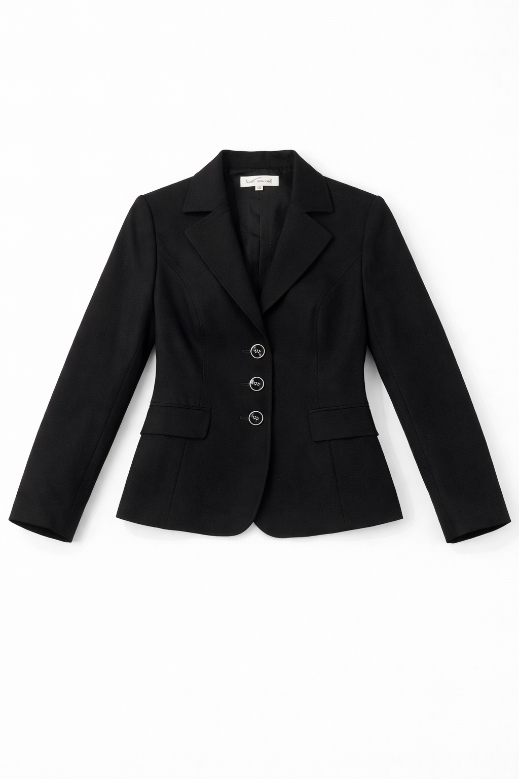 Black stretch knit structured office jacket