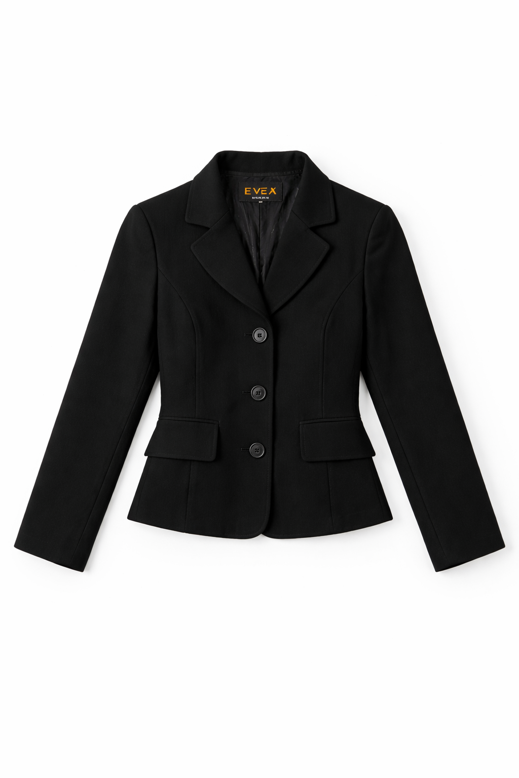 Black single-breasted tailored blazer