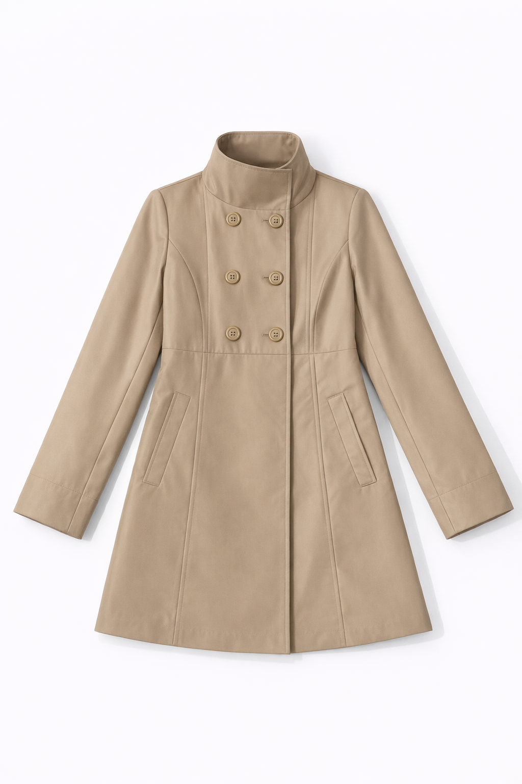 Black double-breasted pea coat