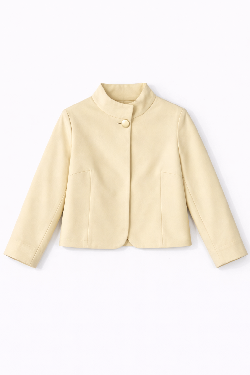 Theory cropped linen blend jacket in neutral tone with clean structured silhouette