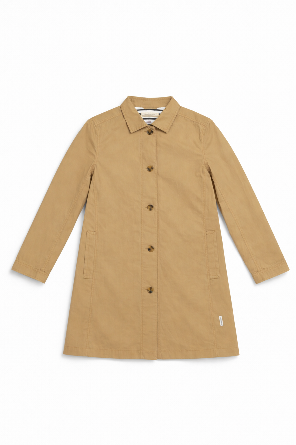 ELLE ivory single breasted mac coat with clean minimal design