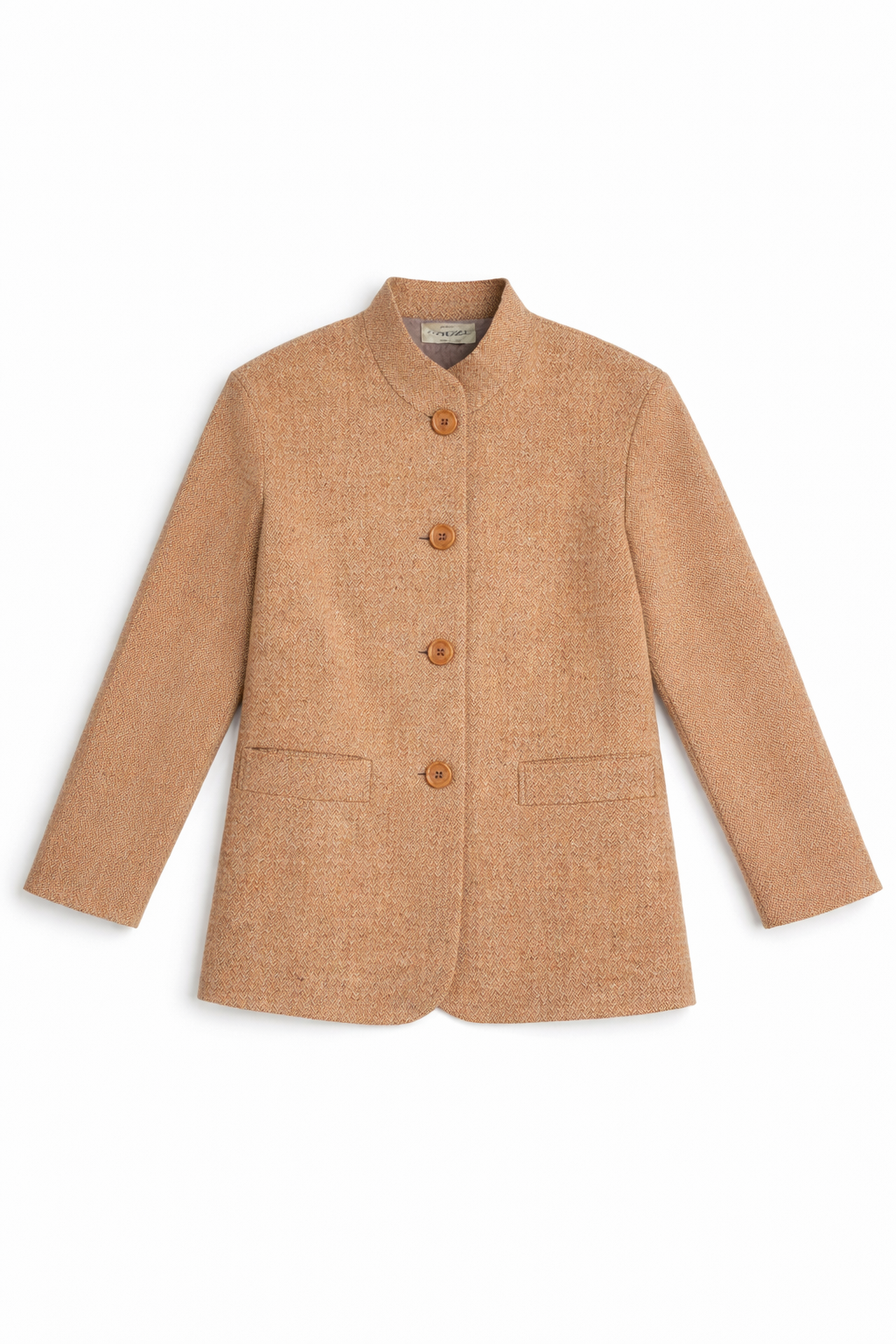 LIM?cropped tweed jacket with structured shoulders and button front